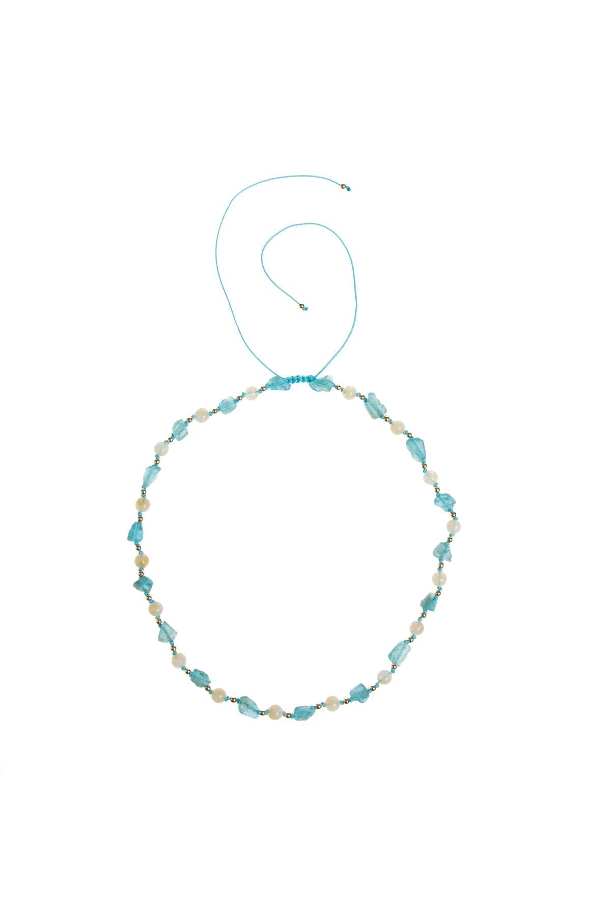 Sertifikalı Apatit, Sitrin Naturel Doğal Taş Makrome Kolye