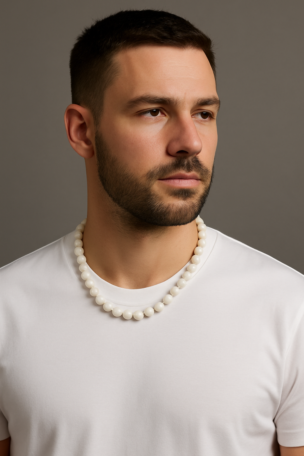Laboratory Certified Moonstone 6 mm Knotted Natural Stone Necklace