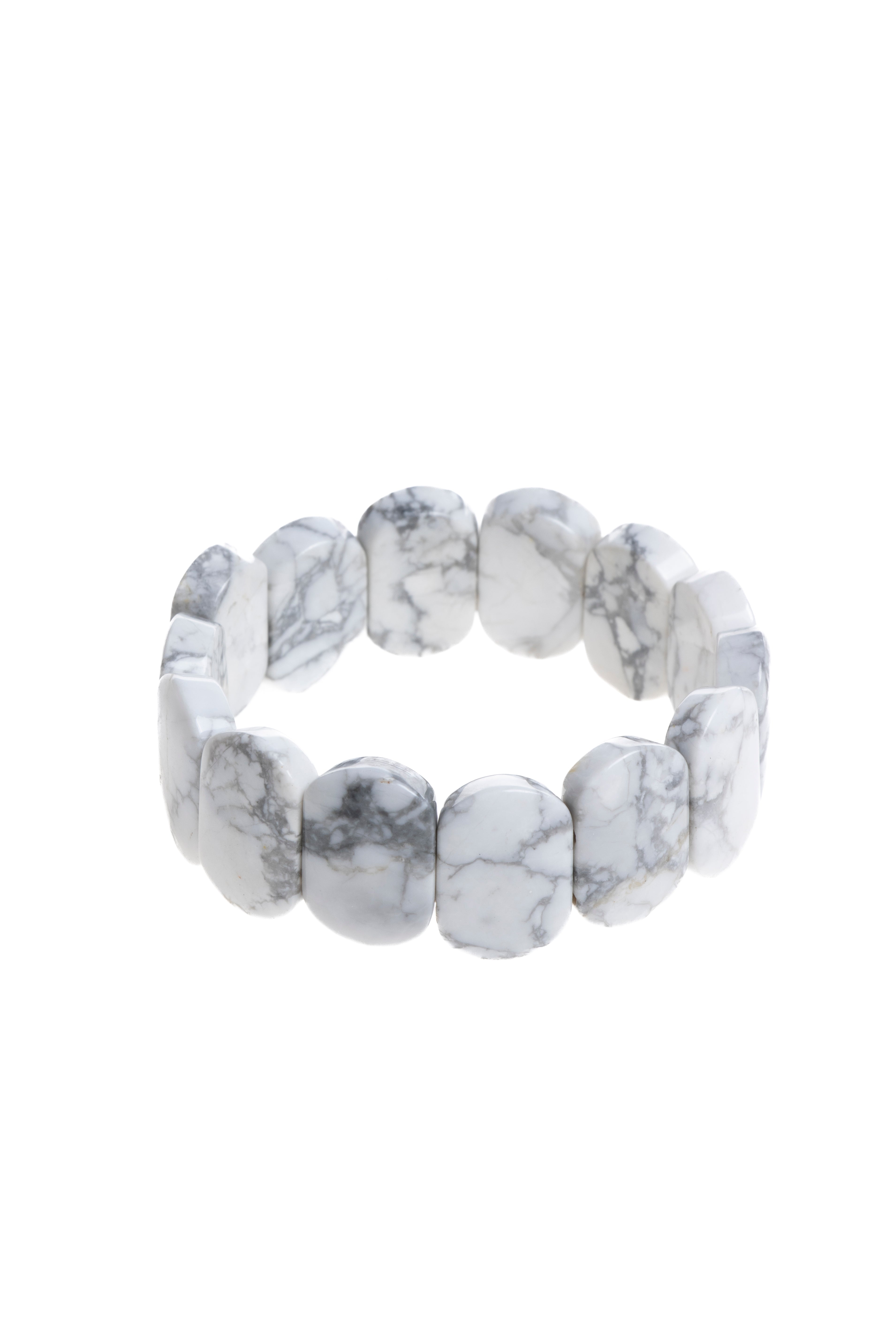 Certified Howlite Wide Cut Special Cut Natural Gemstone Bracelet