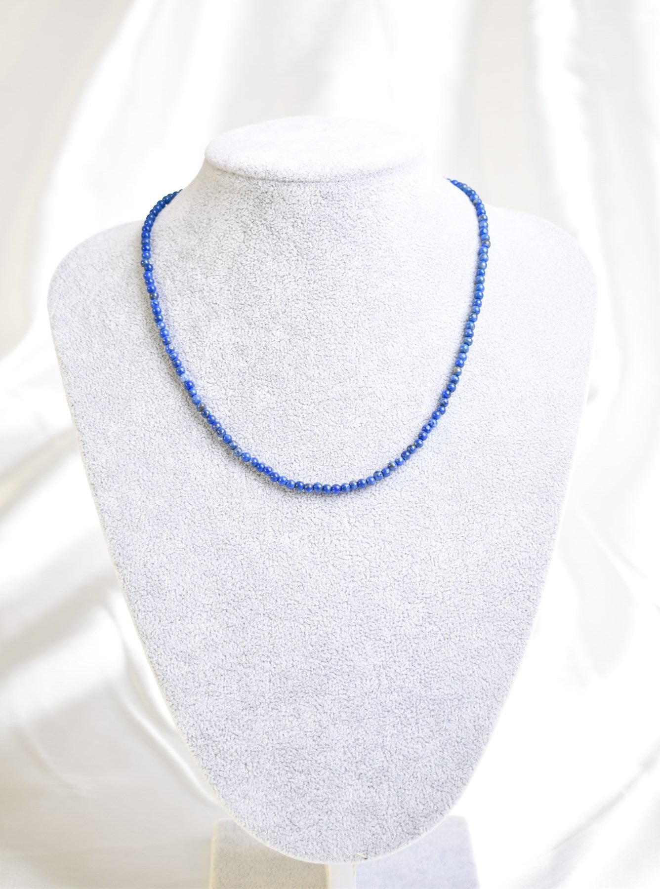 Laboratory Certified Lapis Lazuli Natural Stone Necklace & Bracelet Set 4 mm