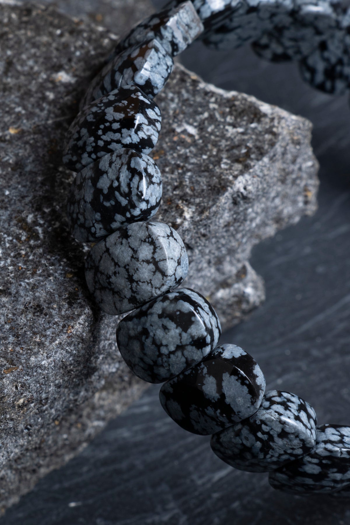 Certified Obsidian Wide Cut Natural Gemstone Bracelet