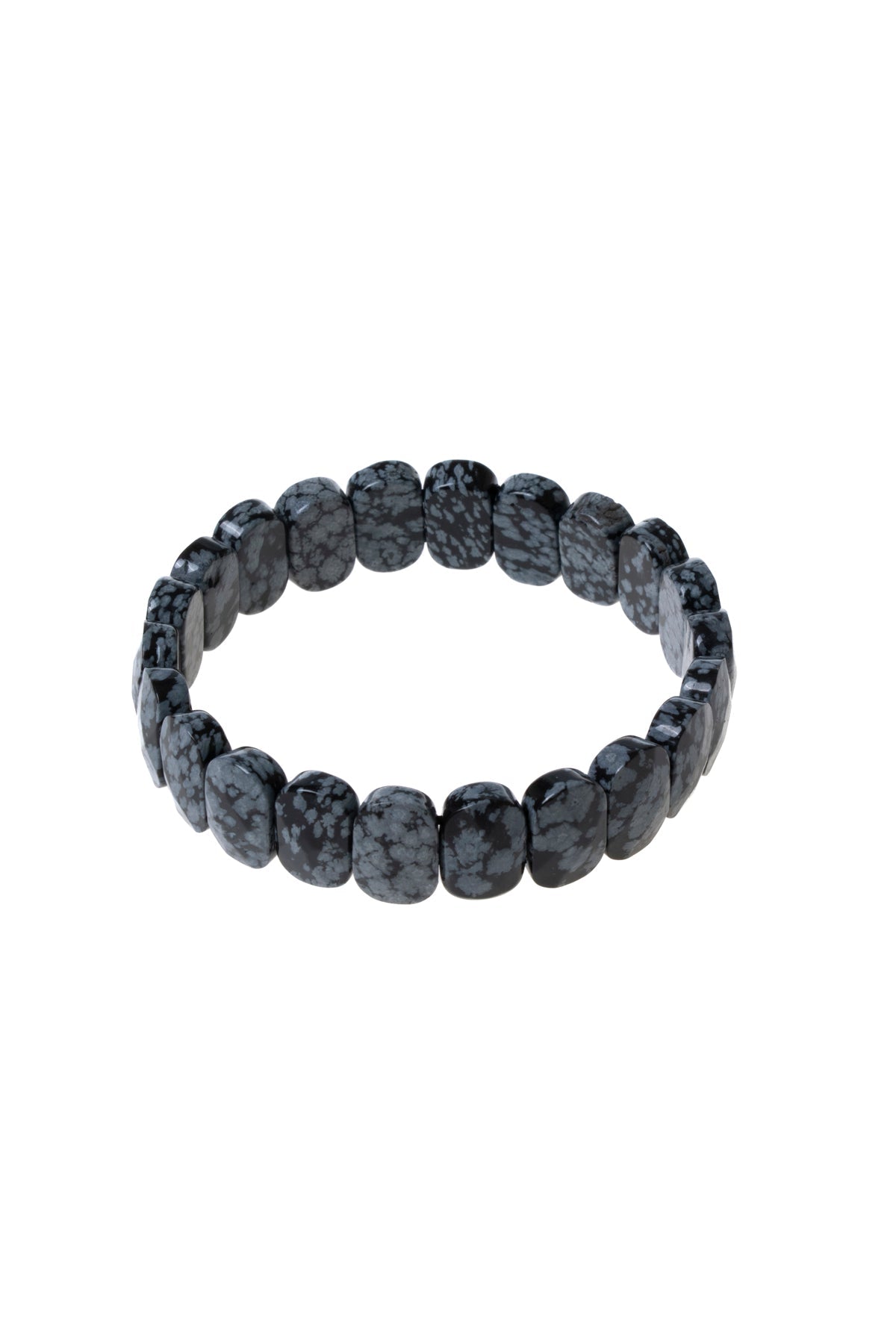 Certified Obsidian Wide Cut Natural Gemstone Bracelet