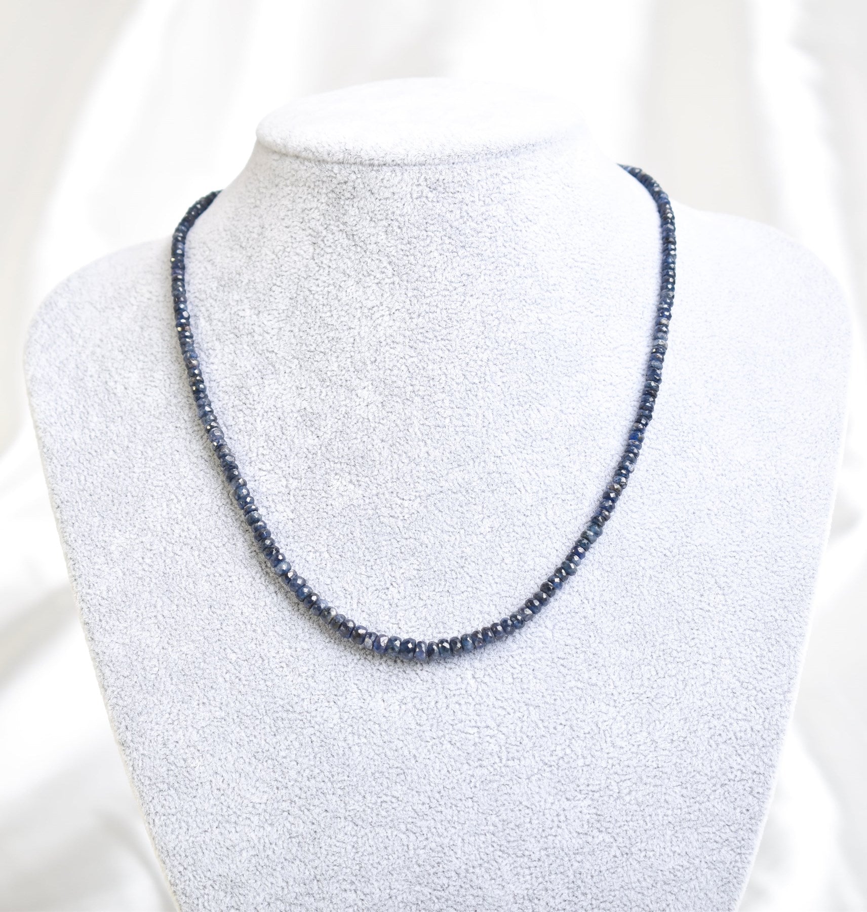 Laboratory Certified Natural Sapphire Stone Necklace & Bracelet Set 3–4 mm