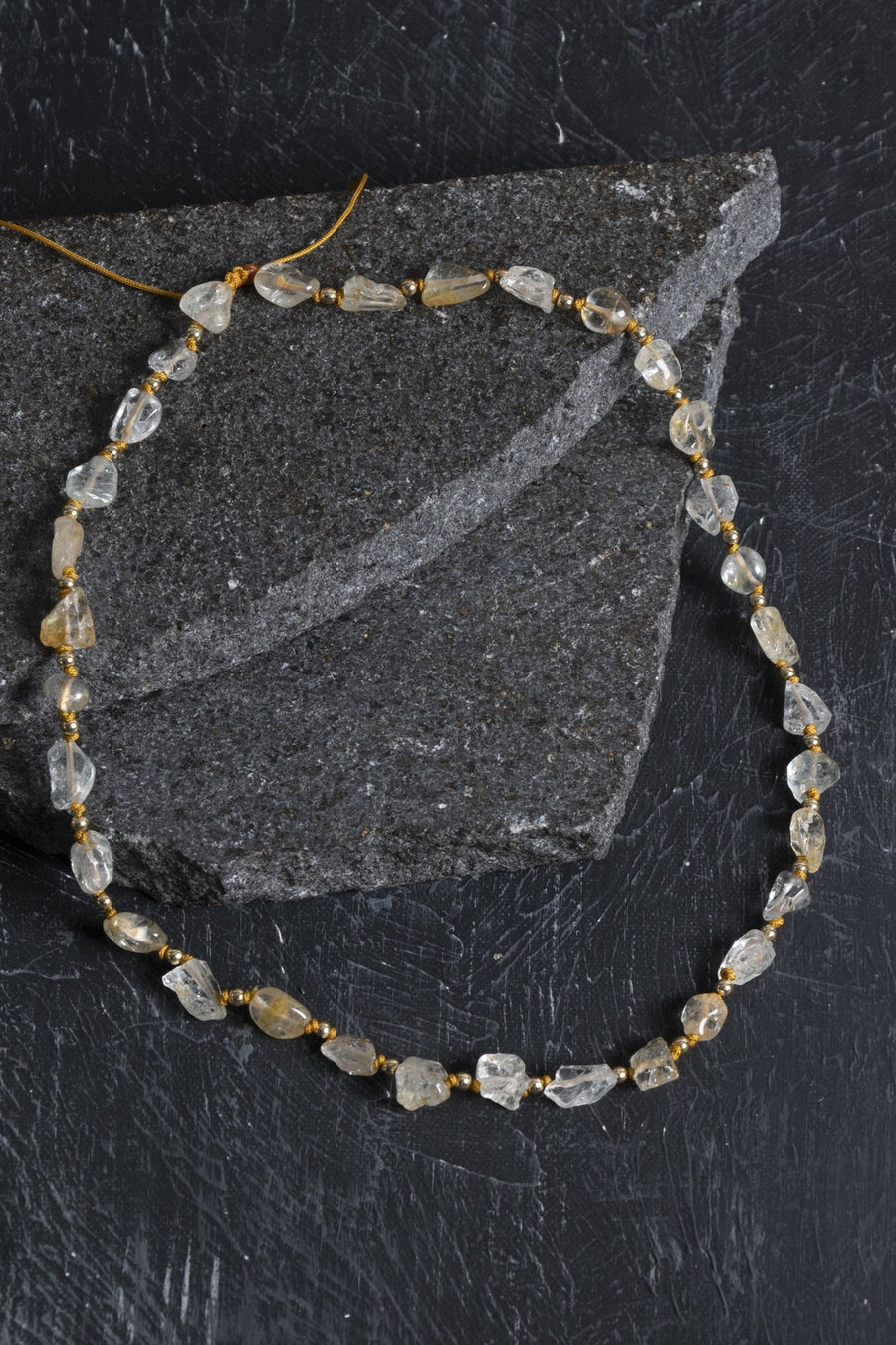 Laboratory Certified Citrine Natural Stone Macramé Necklace