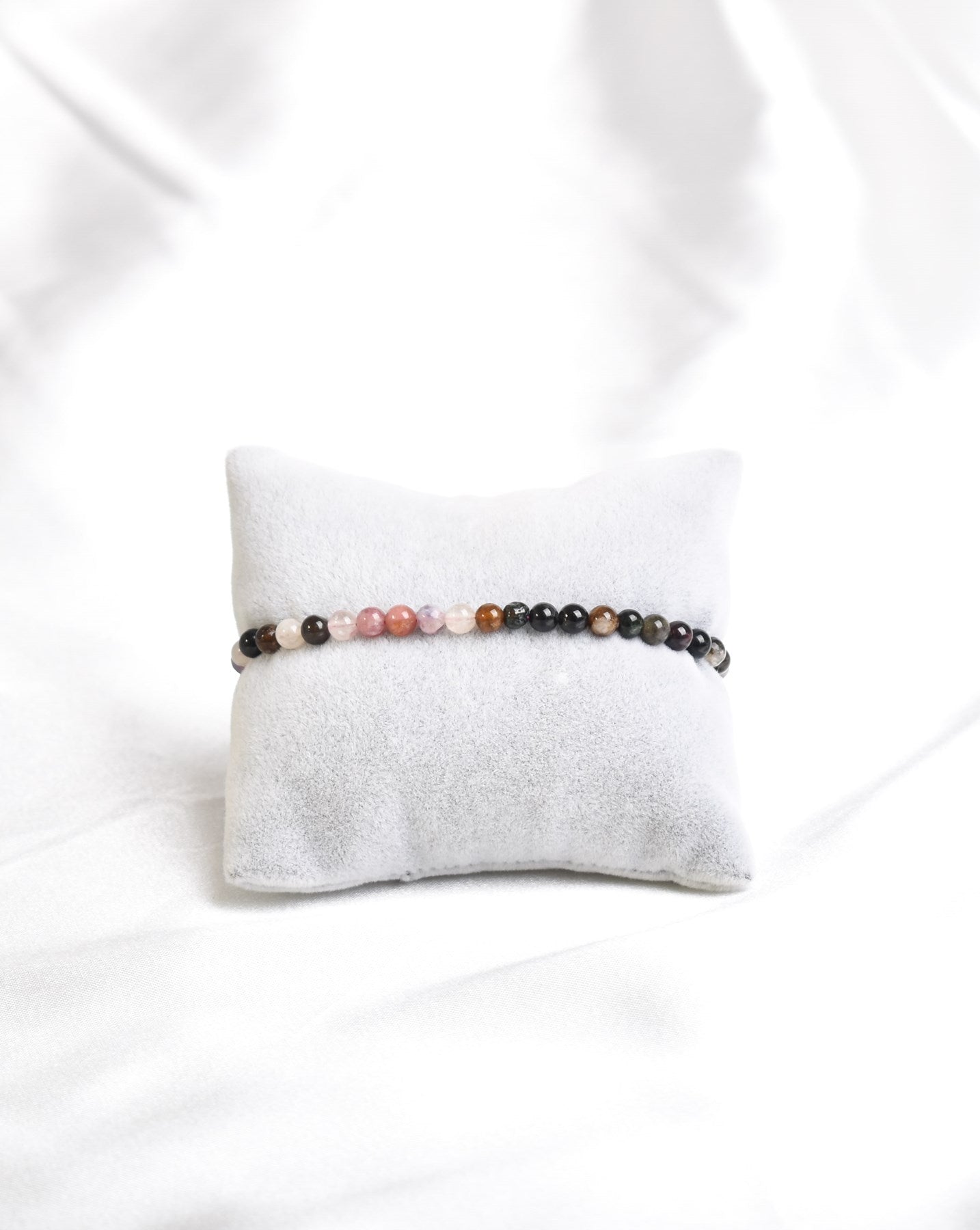 Laboratory Certified Tourmaline Natural Stone Necklace & Bracelet Set 3–4 mm