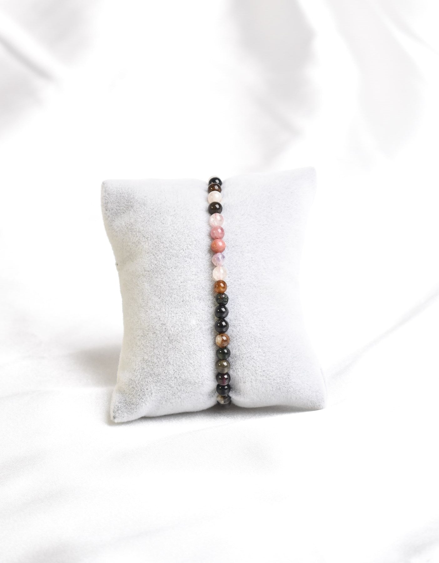 Laboratory Certified Tourmaline Natural Stone Necklace & Bracelet Set 3–4 mm