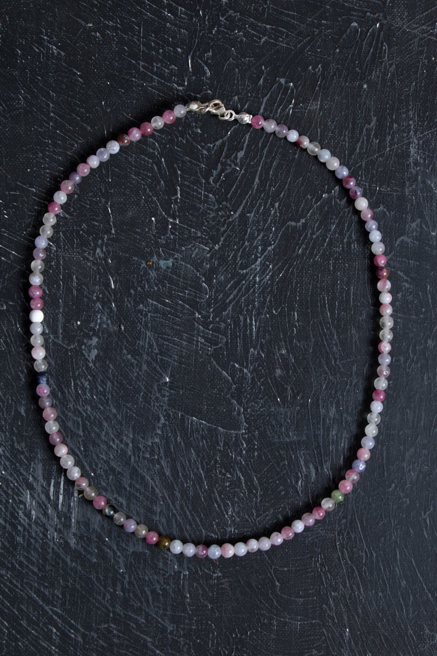 Laboratory Certified Tourmaline Natural Stone Necklace with 925 Sterling Silver Clasp