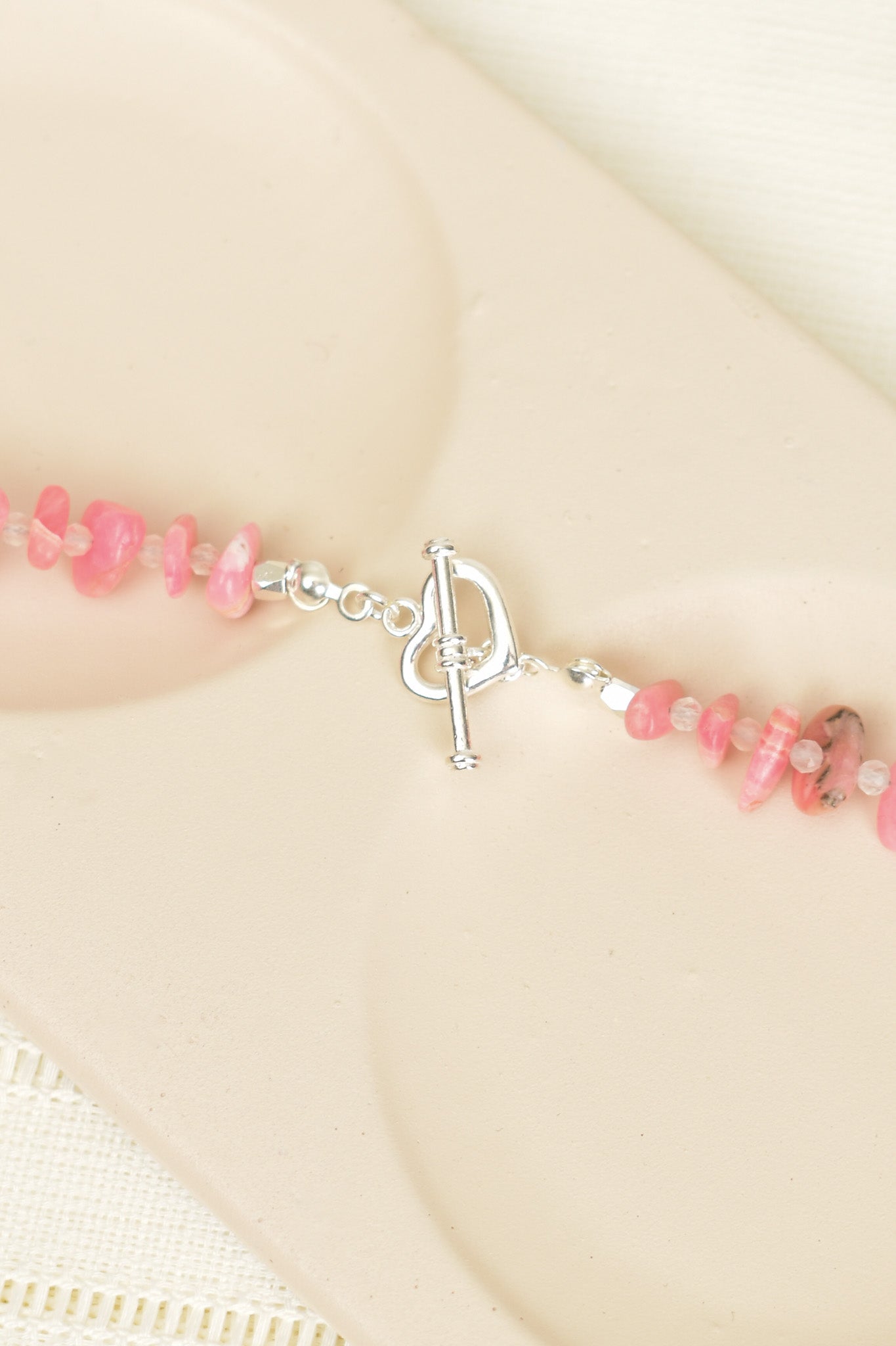 Laboratory Certified Citrine & Rhodochrosite Natural Stone Necklace with 925 Sterling Silver Clasp