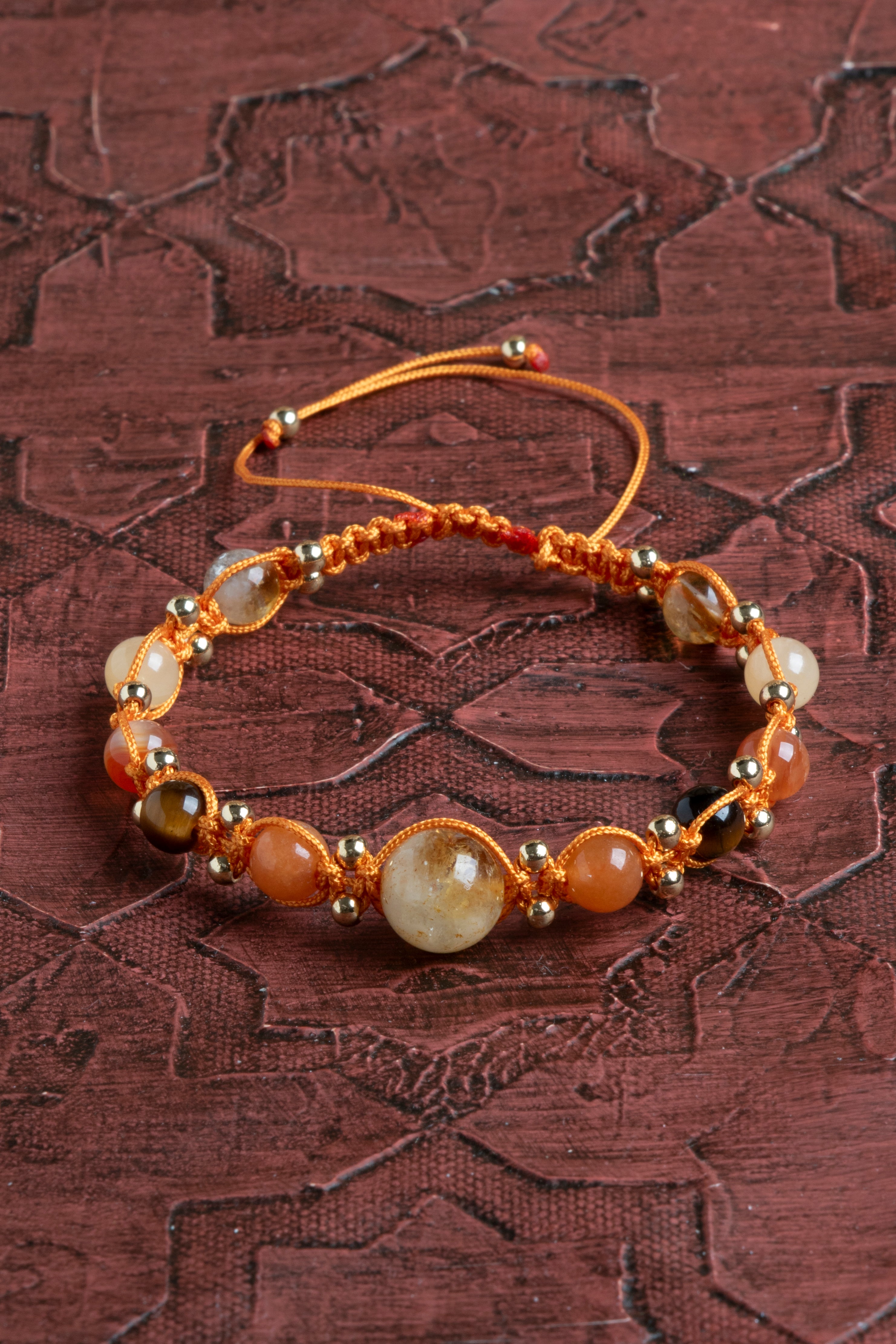Laboratory Certified Citrine & Agate Natural Stone Bracelet
