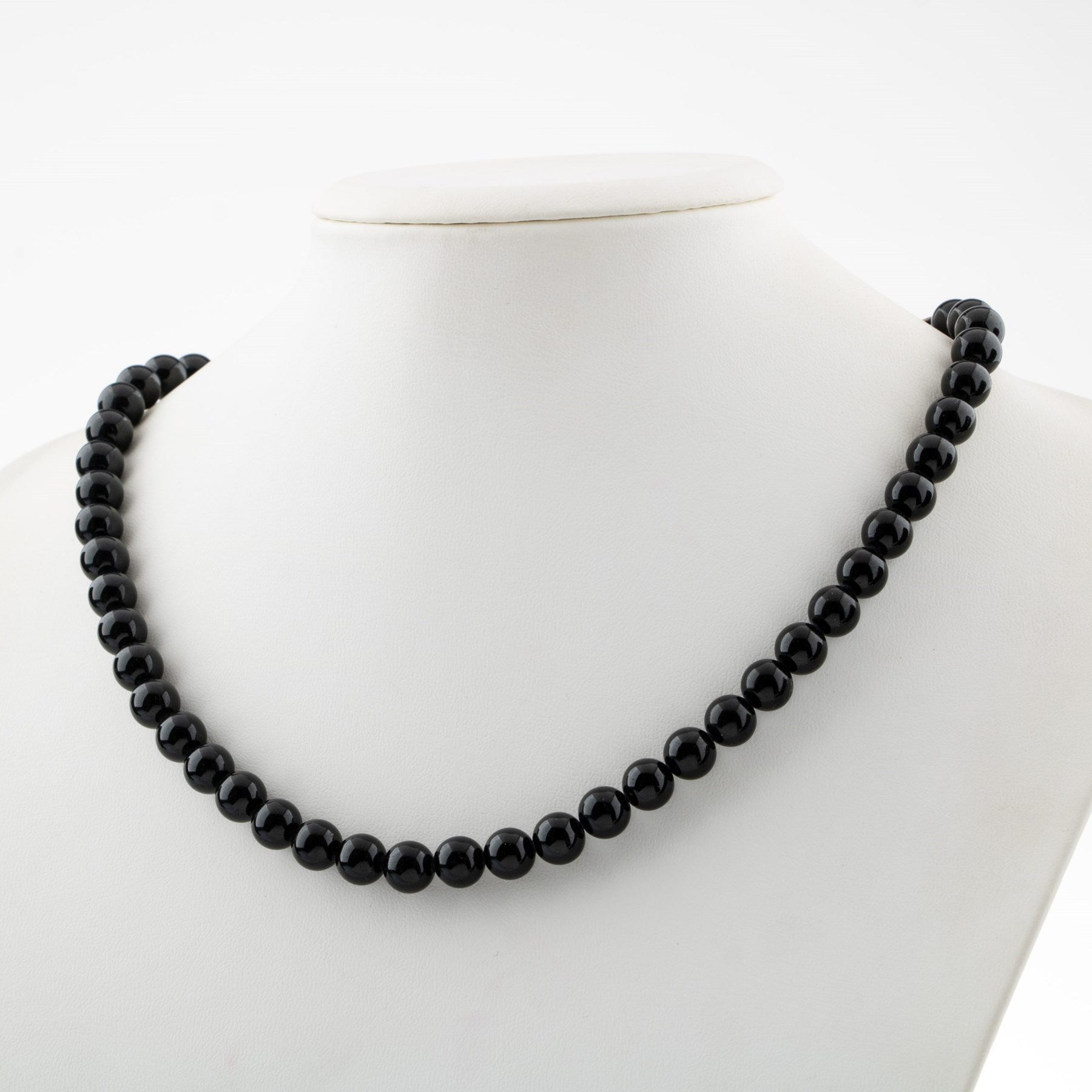 Laboratory Certified Black Tourmaline 8 mm Natural Stone Necklace