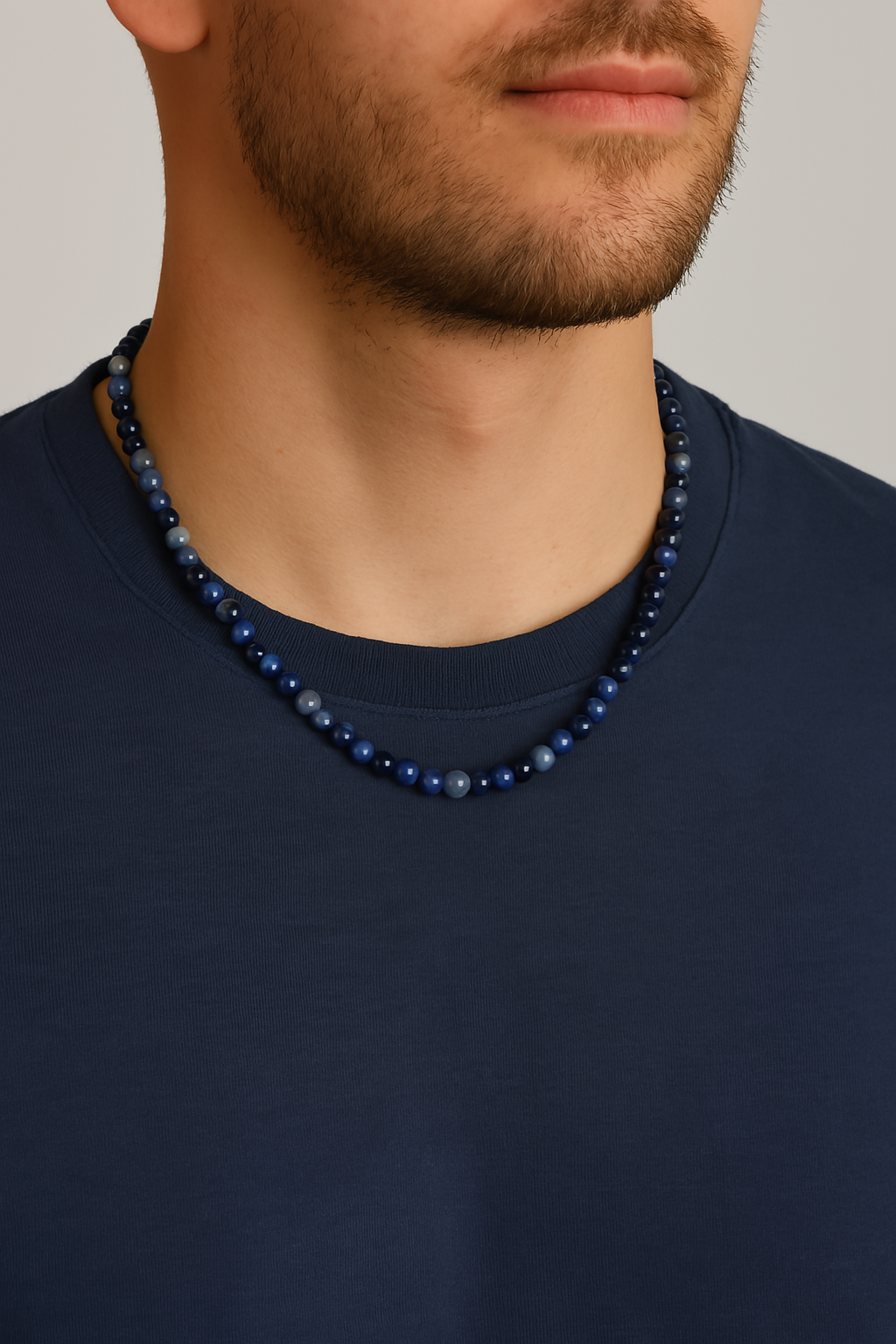 Laboratory Certified Sodalite 8 mm Natural Stone Necklace