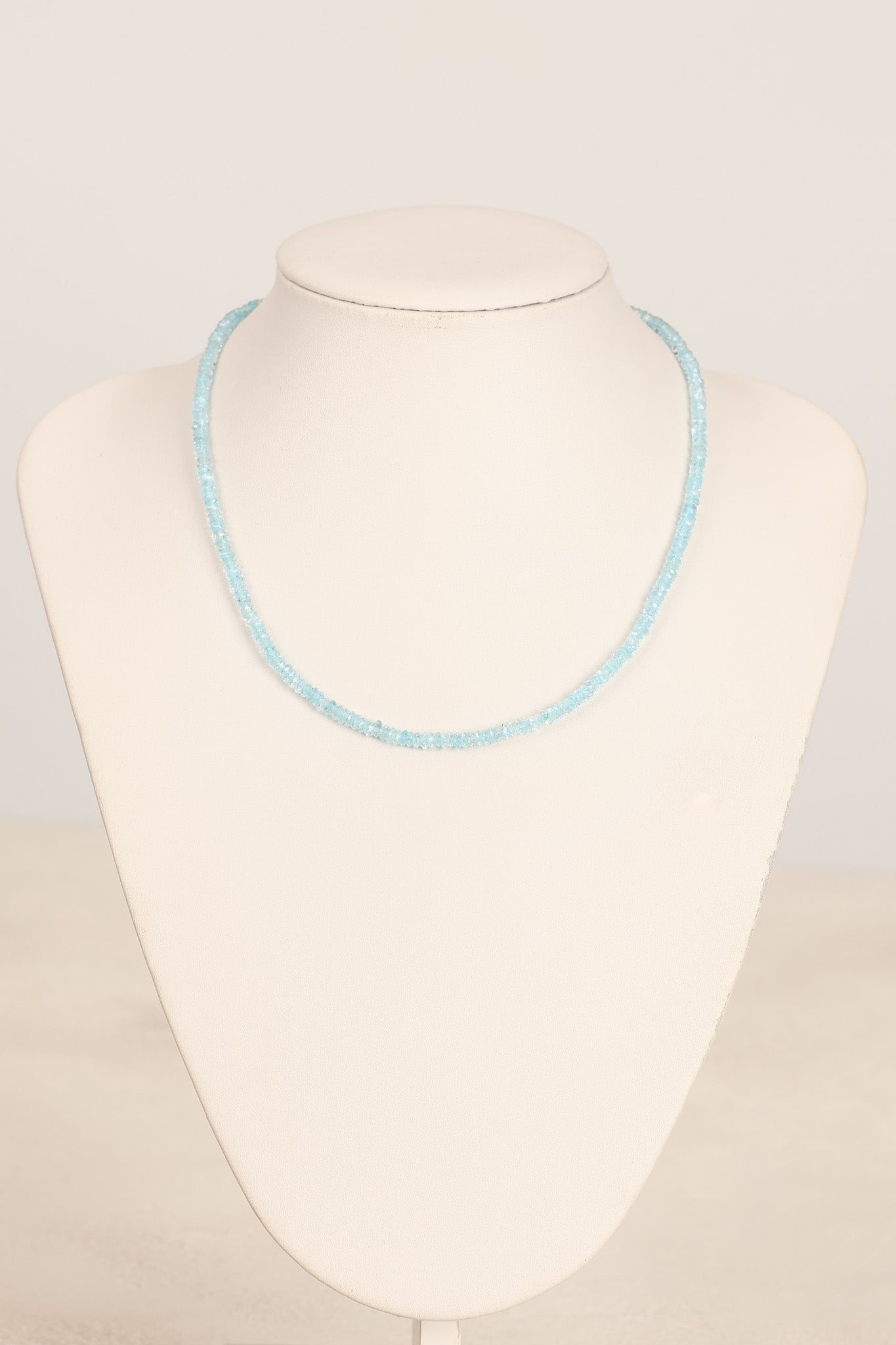 Laboratory Certified Topaz Natural Stone Necklace 3–4 mm with Rondelle Accents