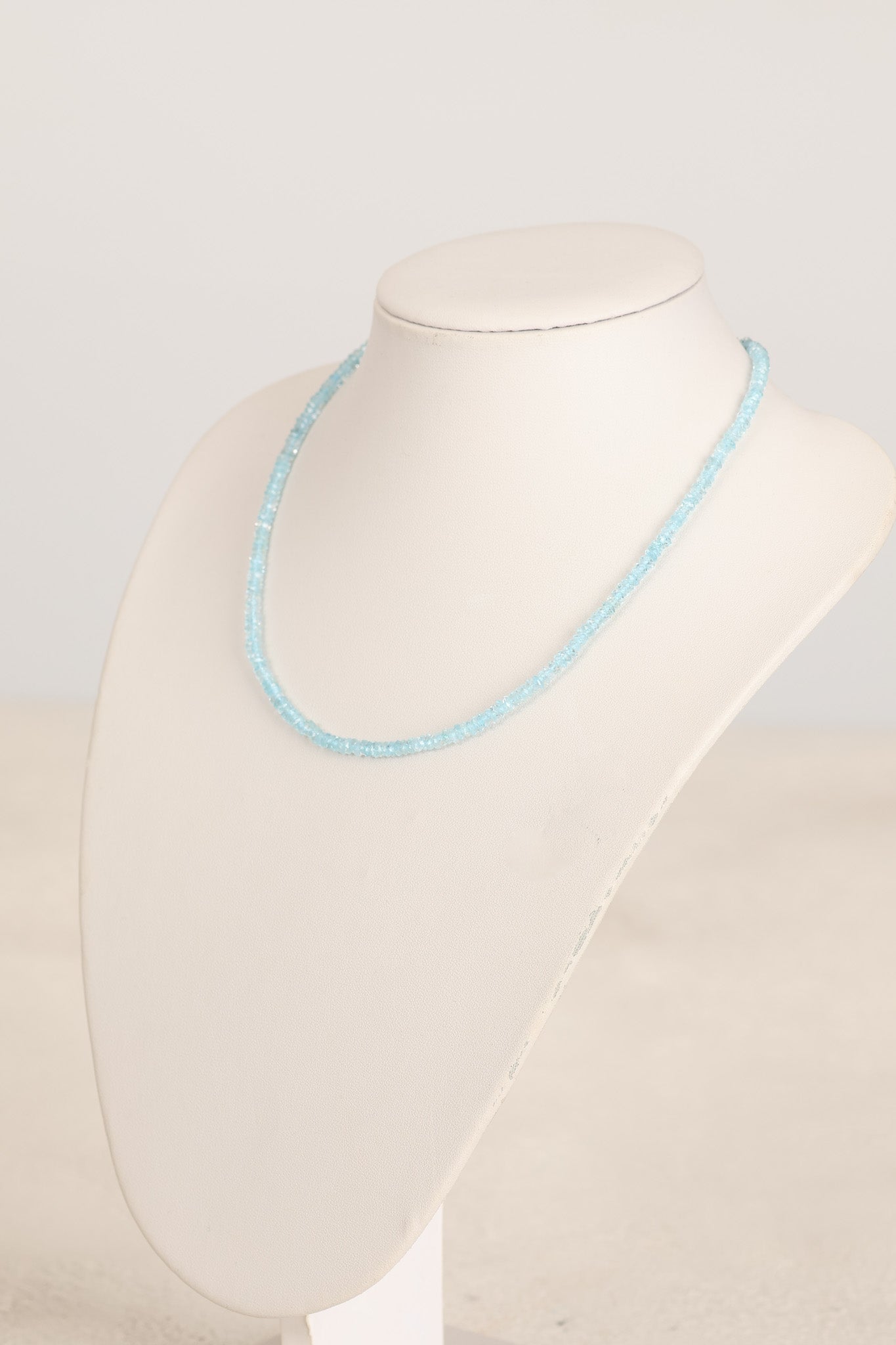 Laboratory Certified Topaz Natural Stone Necklace 3–4 mm with Rondelle Accents