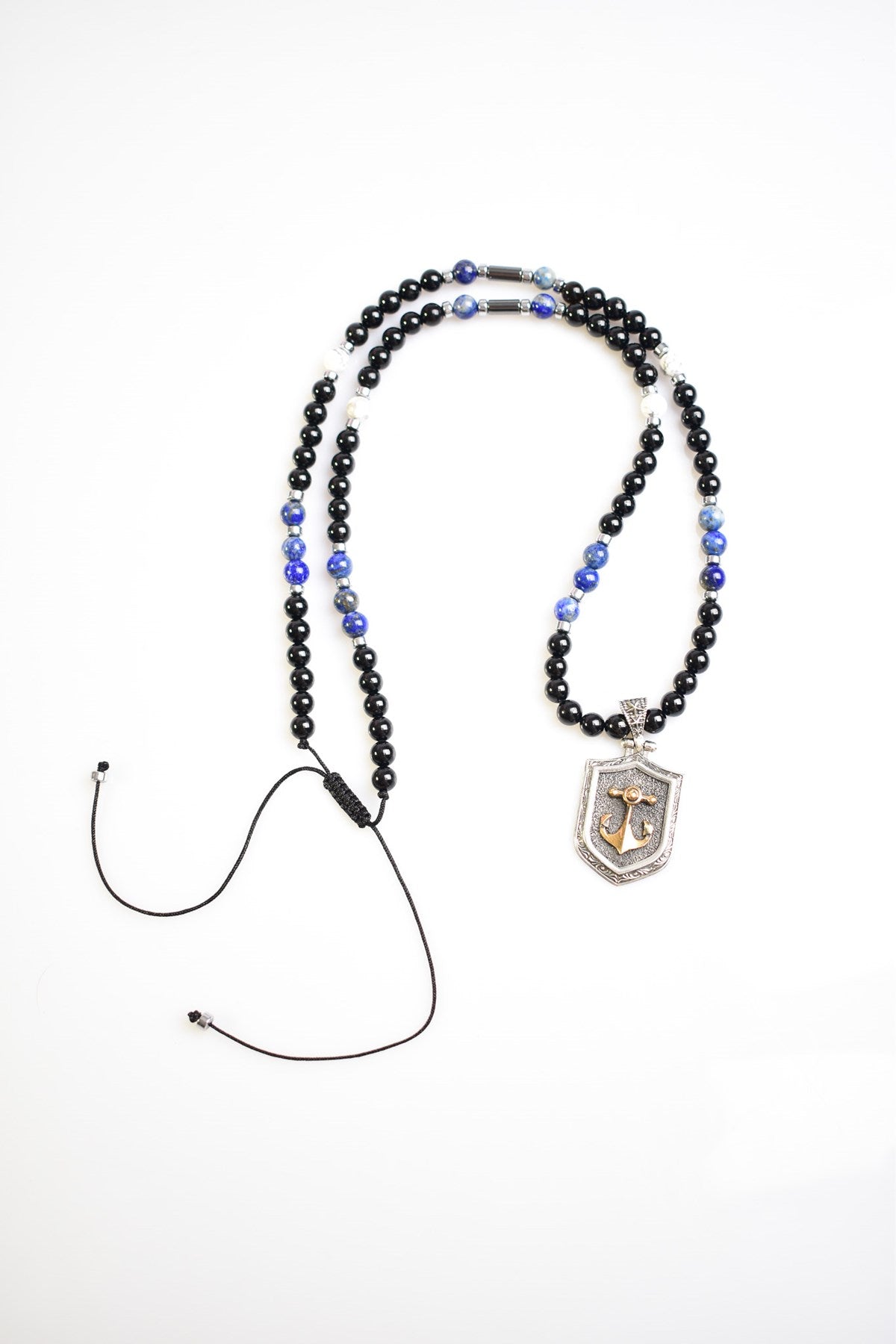 Laboratory Certified Tourmaline & Lapis Lazuli Natural Stone 925 Sterling Silver Designer Necklace