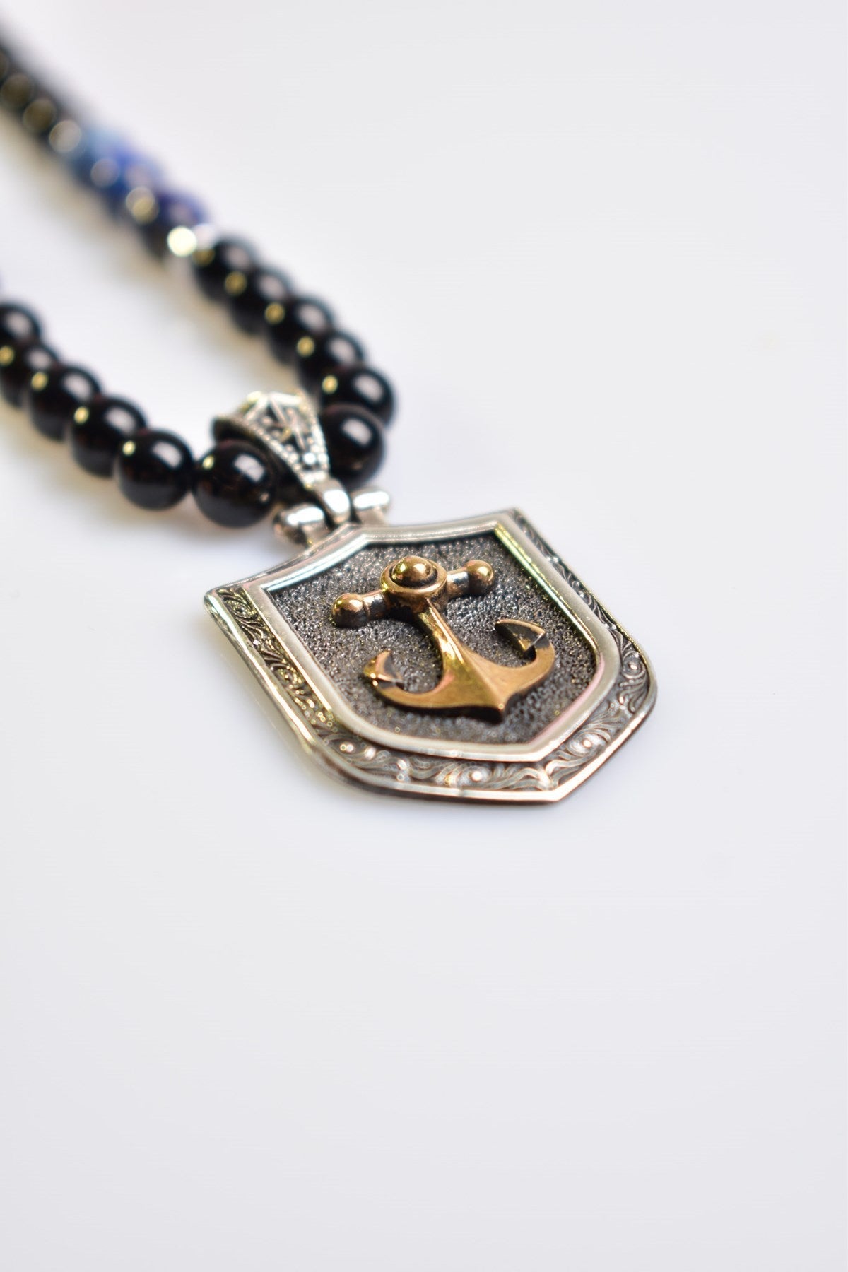 Laboratory Certified Tourmaline & Lapis Lazuli Natural Stone 925 Sterling Silver Designer Necklace