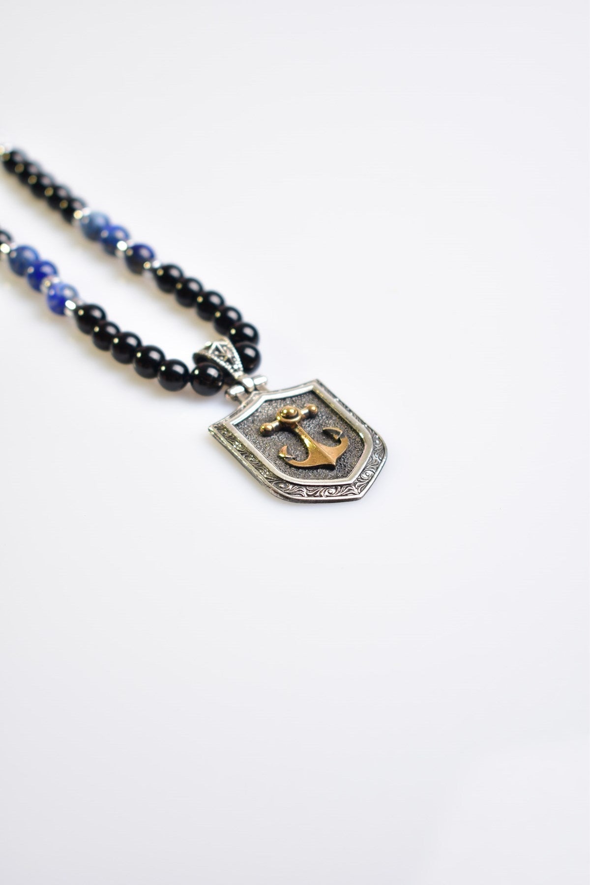 Laboratory Certified Tourmaline & Lapis Lazuli Natural Stone 925 Sterling Silver Designer Necklace