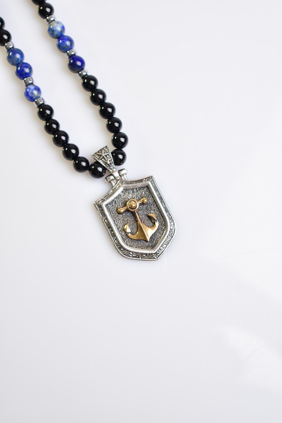 Laboratory Certified Tourmaline & Lapis Lazuli Natural Stone 925 Sterling Silver Designer Necklace