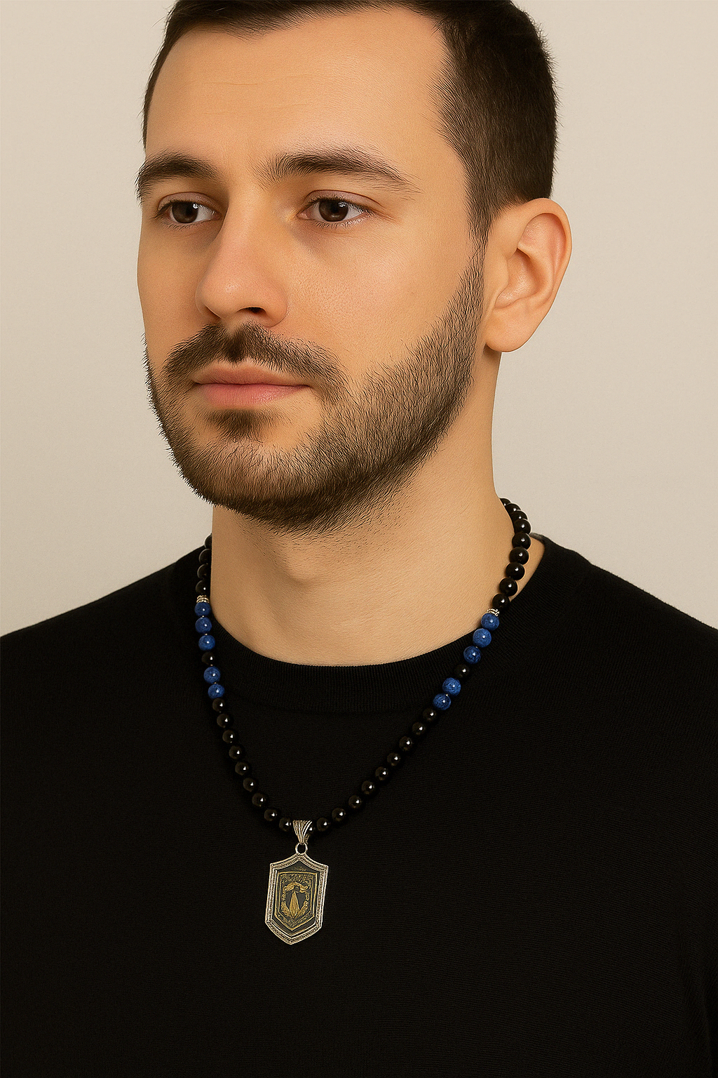 Laboratory Certified Tourmaline & Lapis Lazuli Natural Stone 925 Sterling Silver Designer Necklace