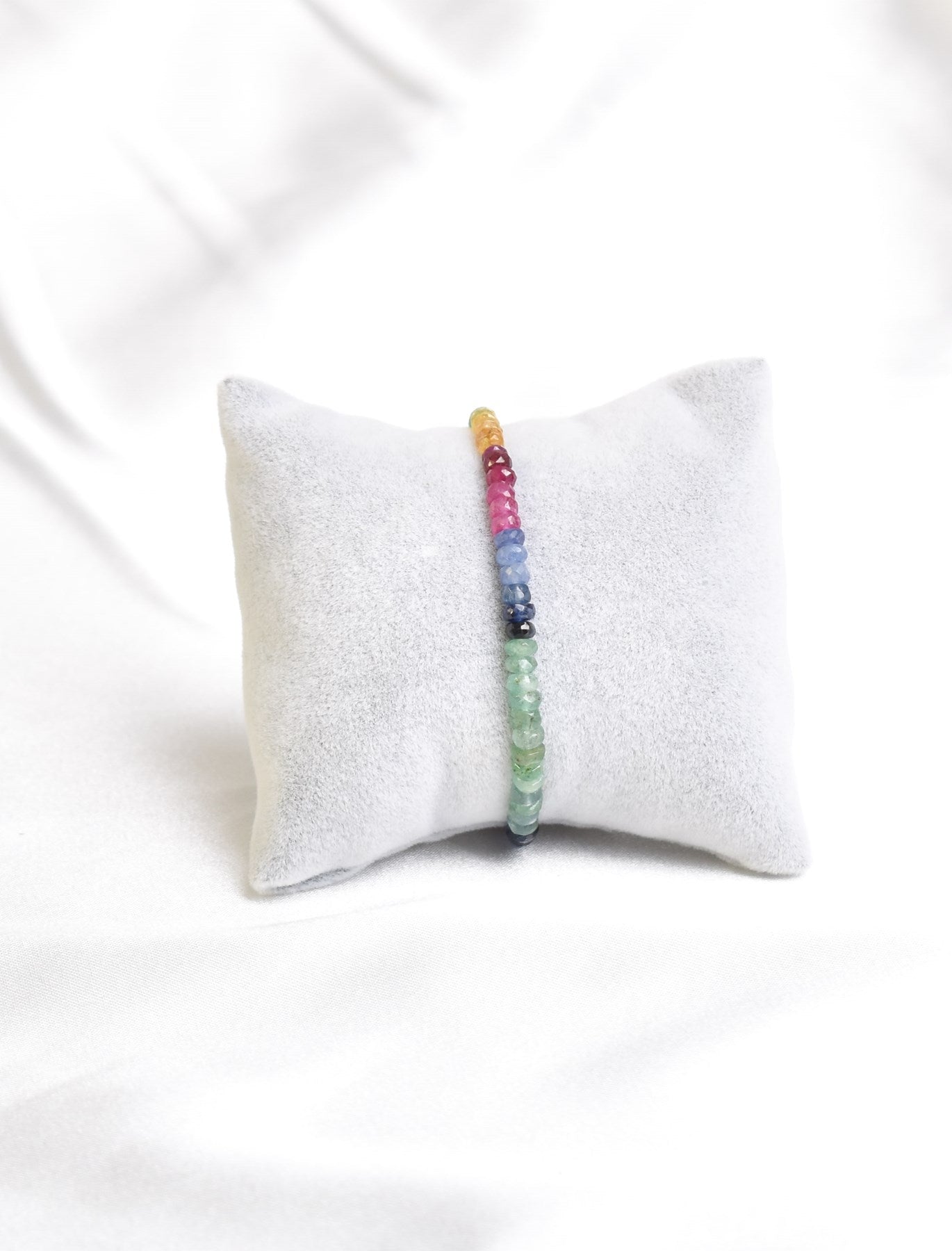 Laboratory Certified Ruby, Emerald & Sapphire Necklace + Bracelet Set