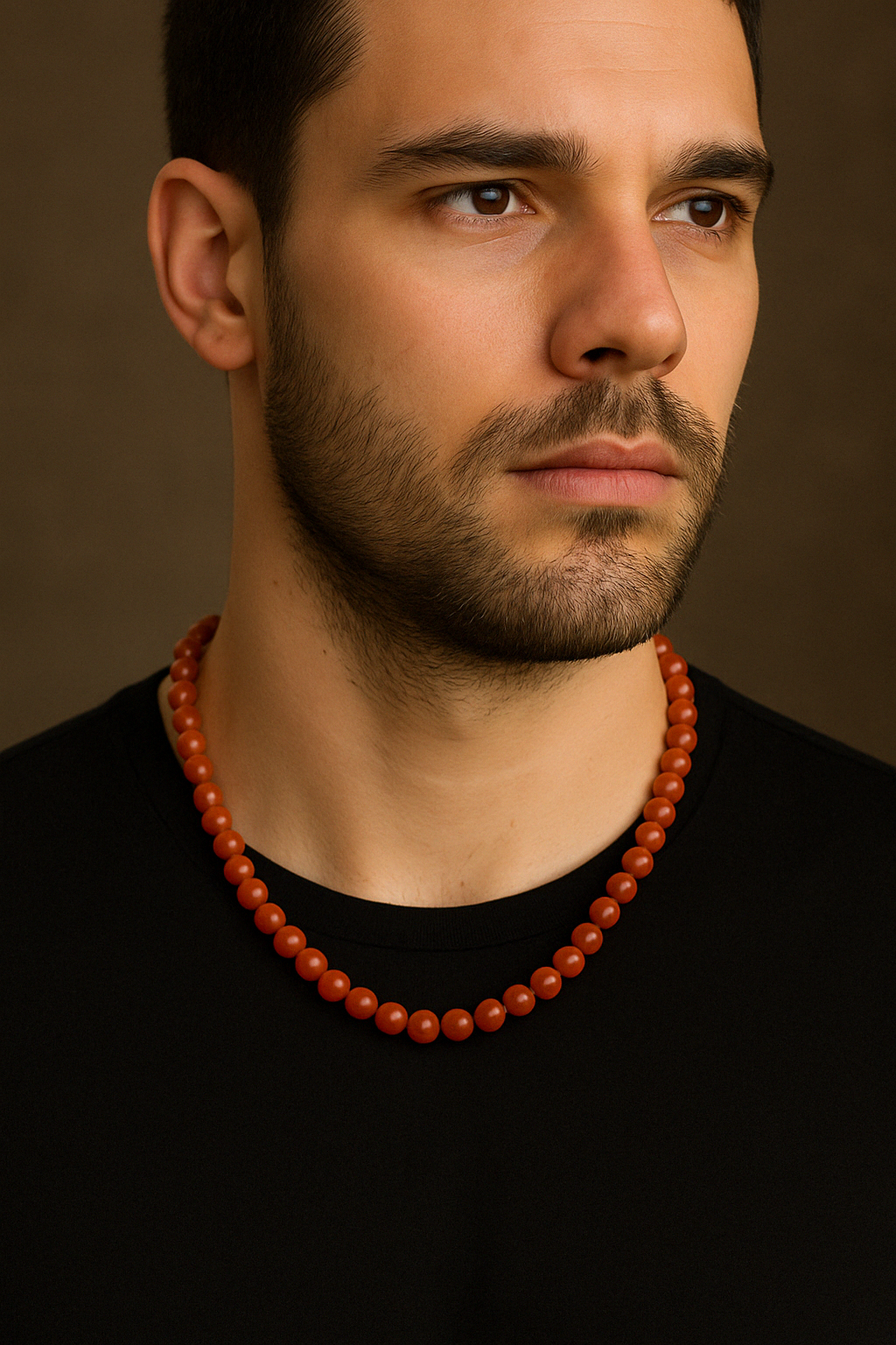 Laboratory Certified Yemen Agate 8 mm Natural Stone Necklace