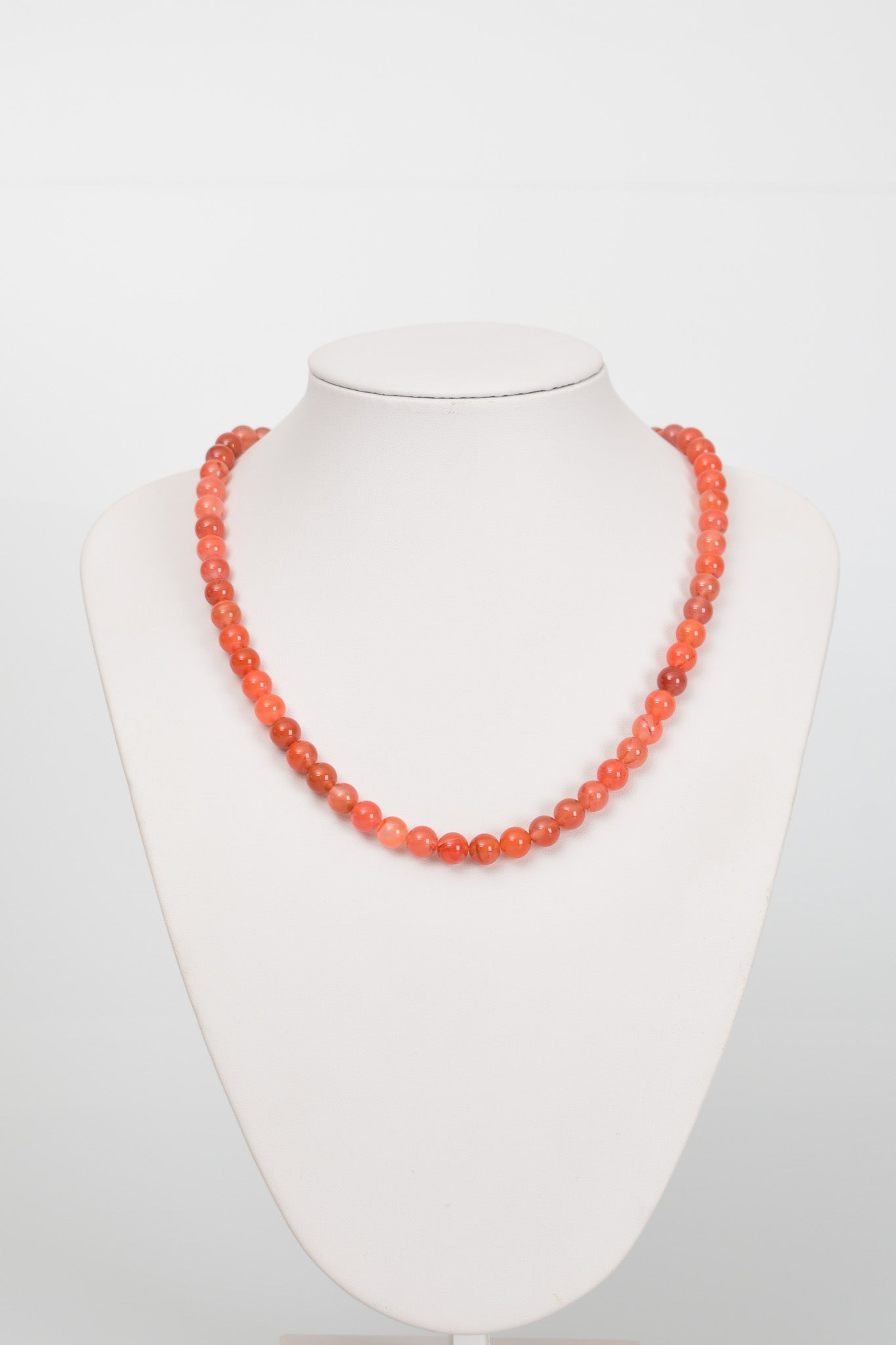 Laboratory Certified Yemen Agate 8 mm Natural Stone Necklace