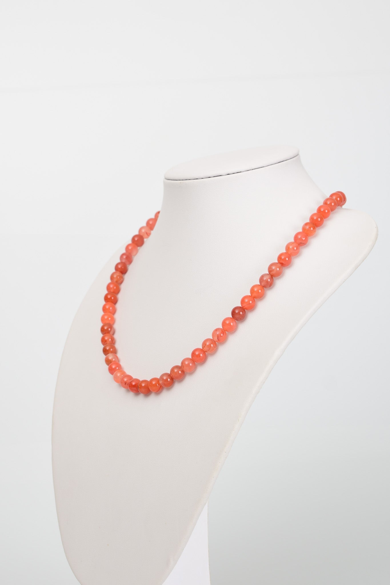 Laboratory Certified Yemen Agate 8 mm Natural Stone Necklace