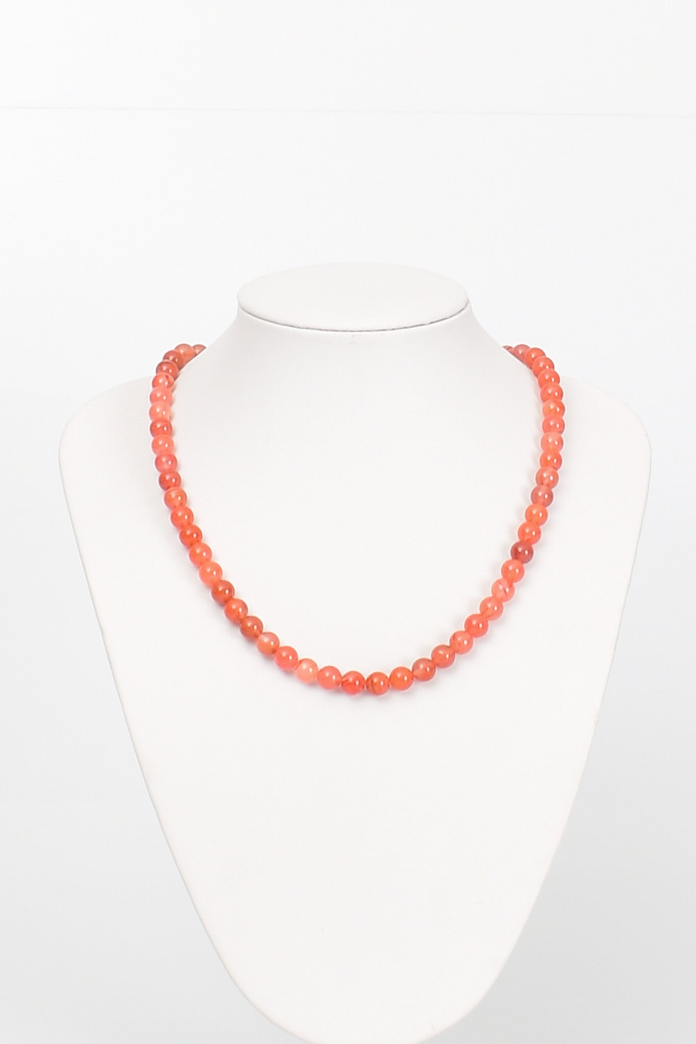 Laboratory Certified Yemen Agate 8 mm Natural Stone Necklace