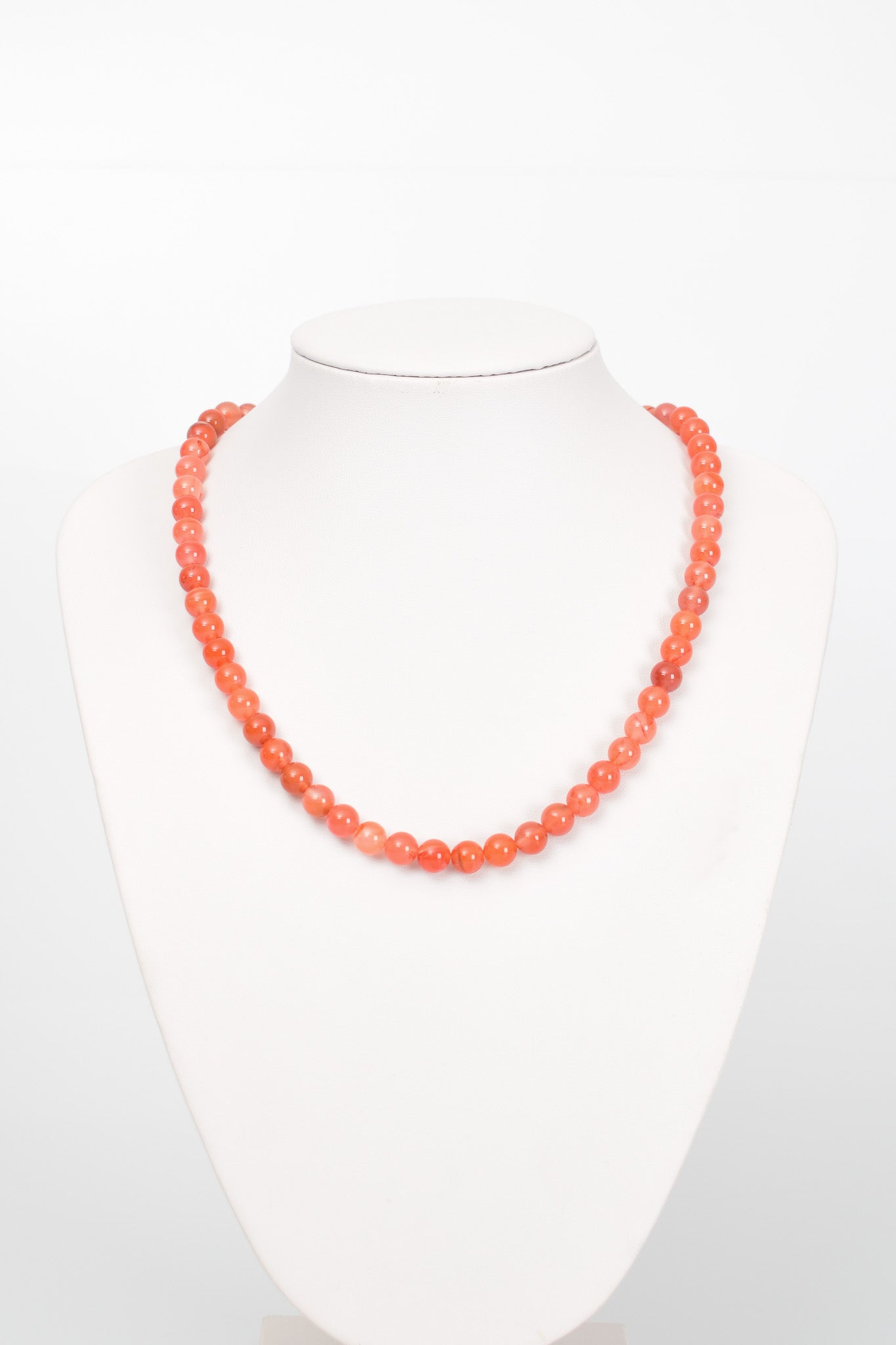 Laboratory Certified Yemen Agate 8 mm Natural Stone Necklace
