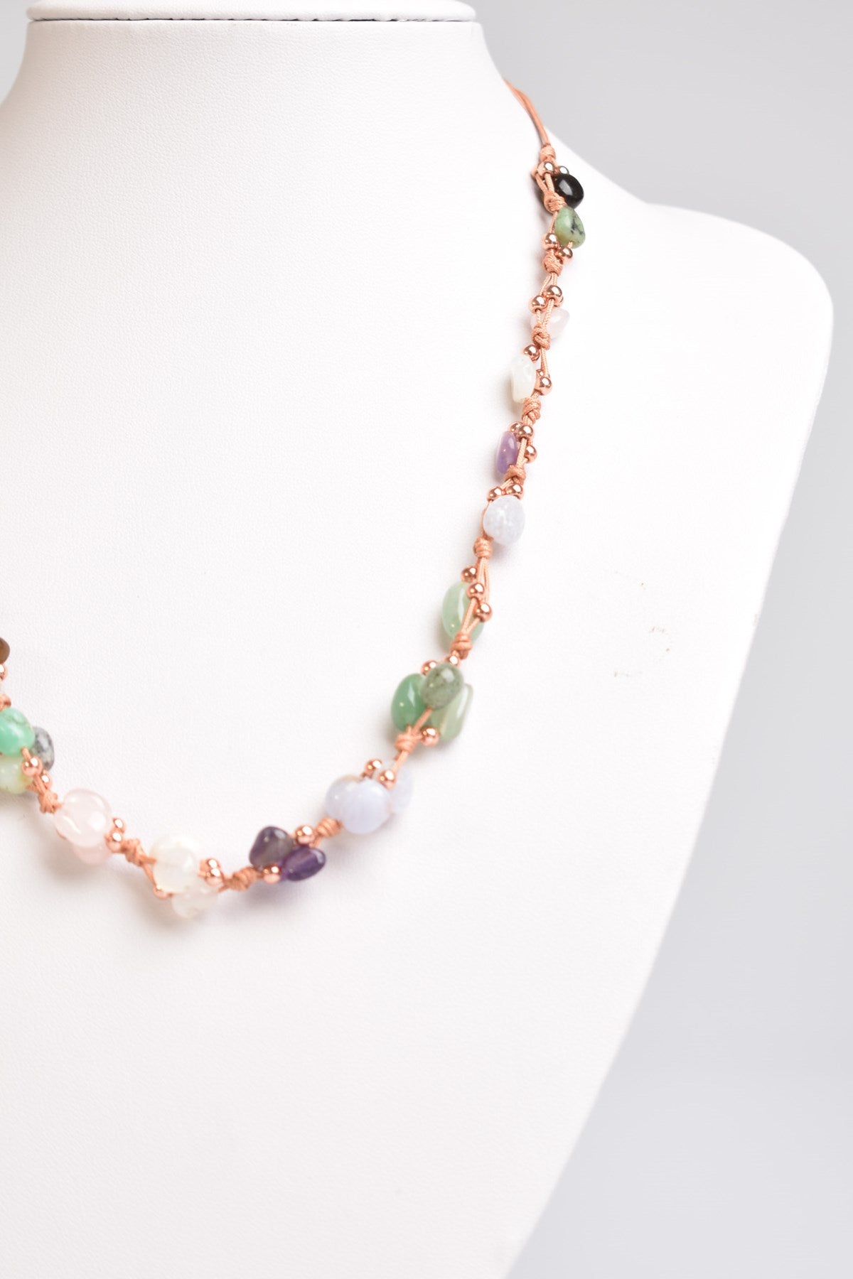 Laboratory Certified Cancer Zodiac Natural Stone Macramé Necklace