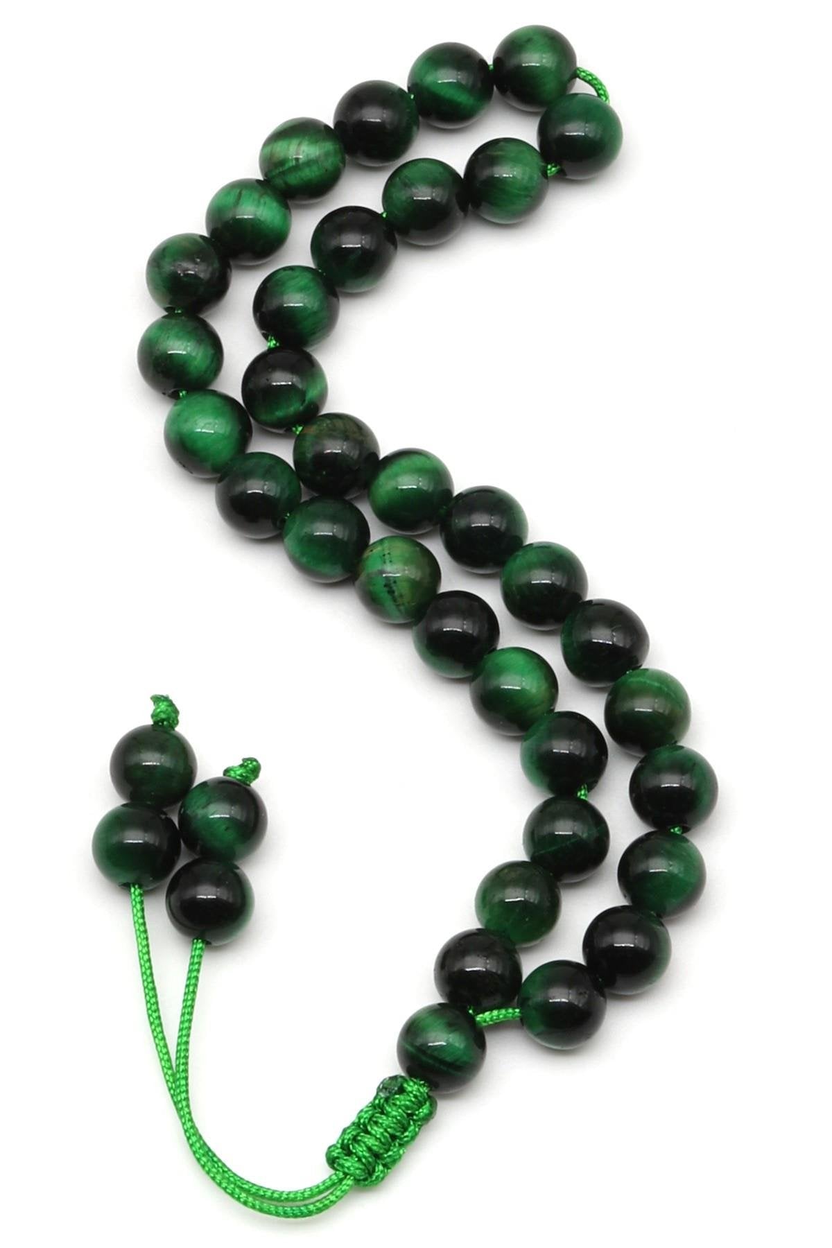 Laboratory Certified Green Tiger’s Eye Natural Stone Bracelet & Prayer Beads 6 mm