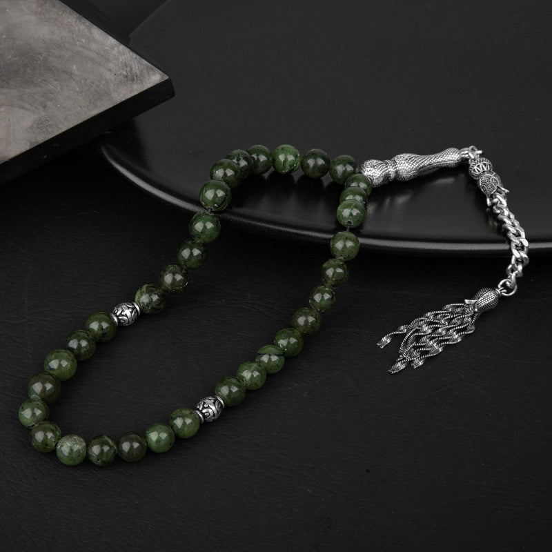 Laboratory Certified Jade Natural Gemstone Prayer Beads 33-Bead – 8mm