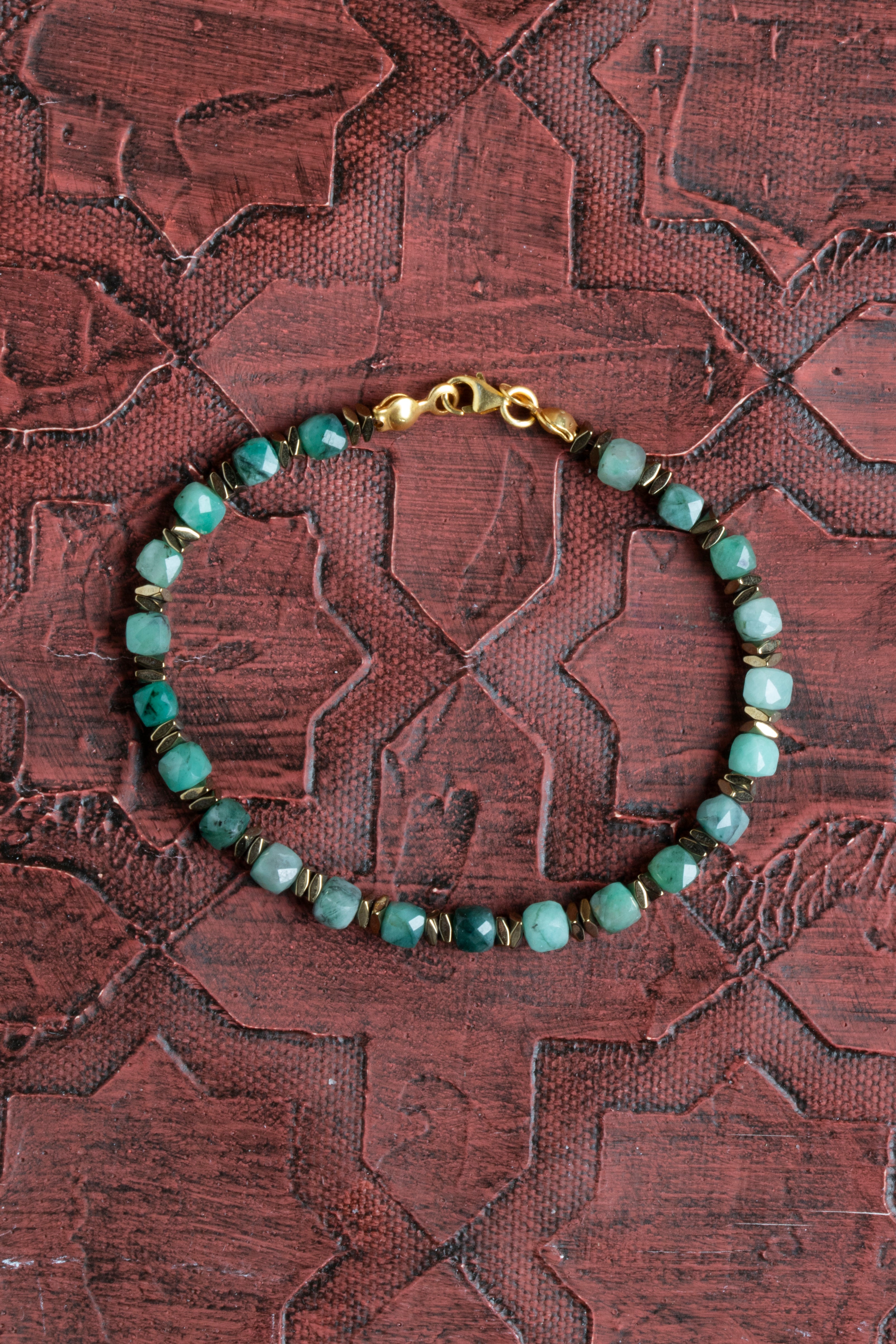 Laboratory Certified Emerald Natural Stone Bracelet