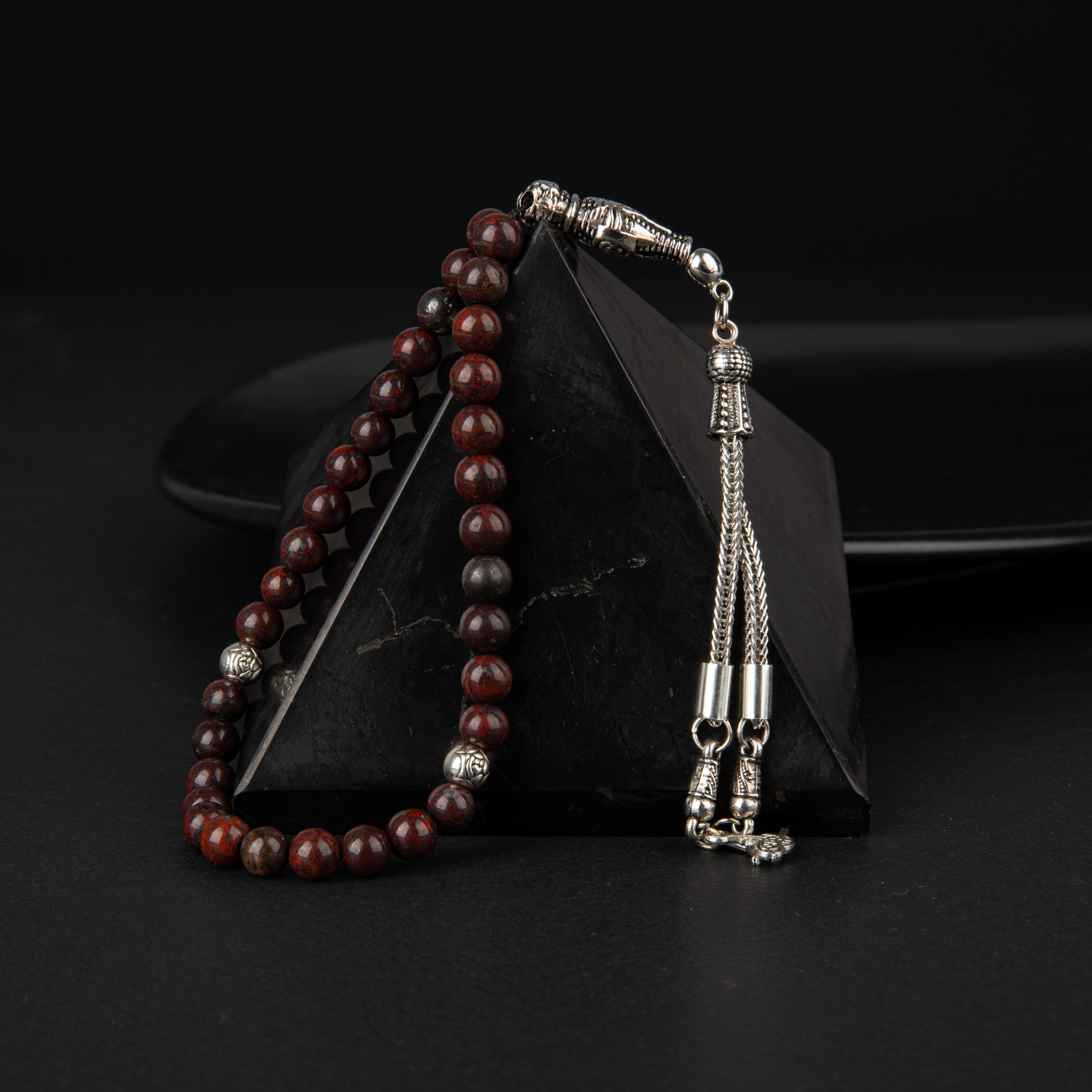 Dragon Jasper Natural Gemstone Prayer Beads 33-Bead – 6mm Handcrafted