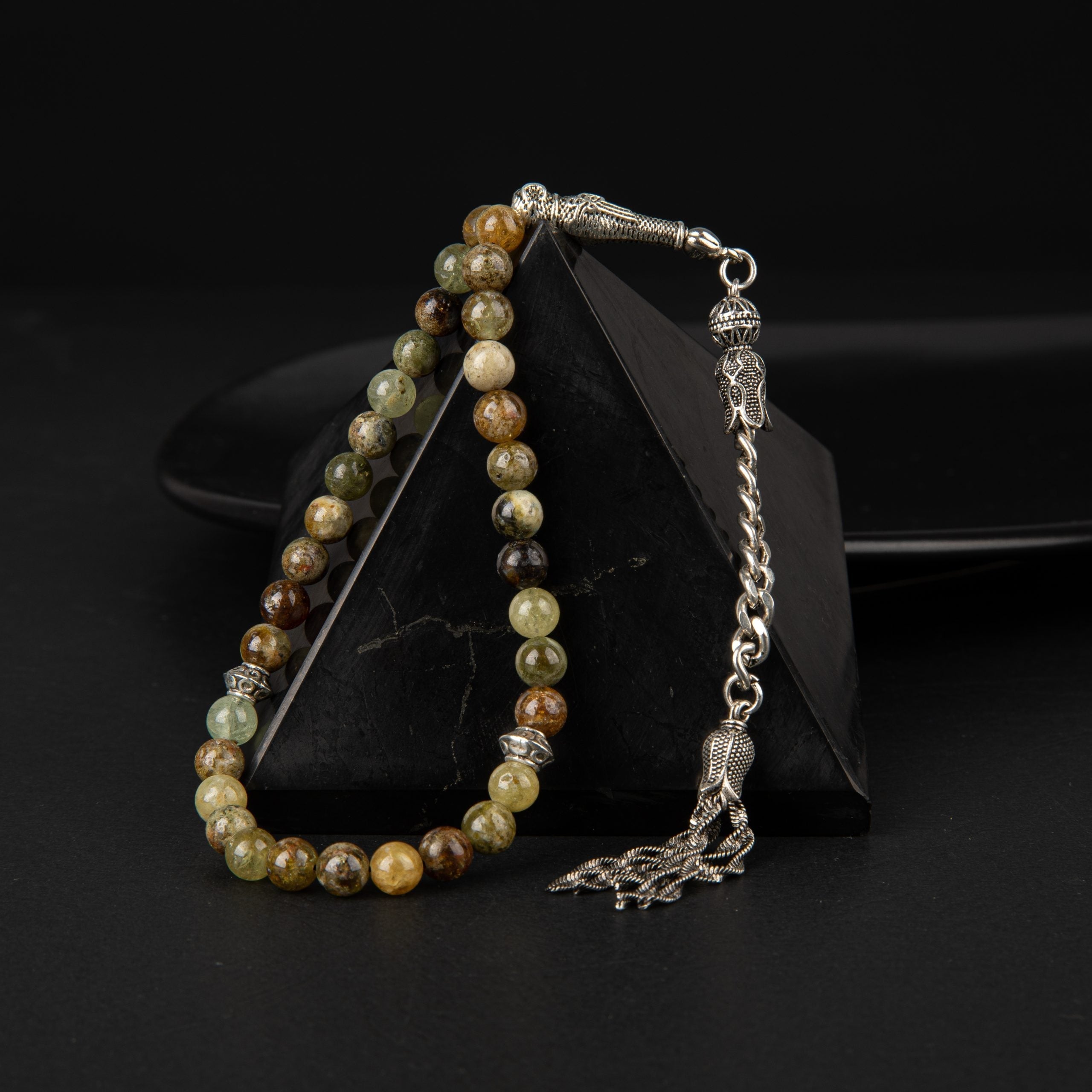 Tsavorite Garnet Natural Gemstone Prayer Beads 33-Bead – 6mm Handcrafted