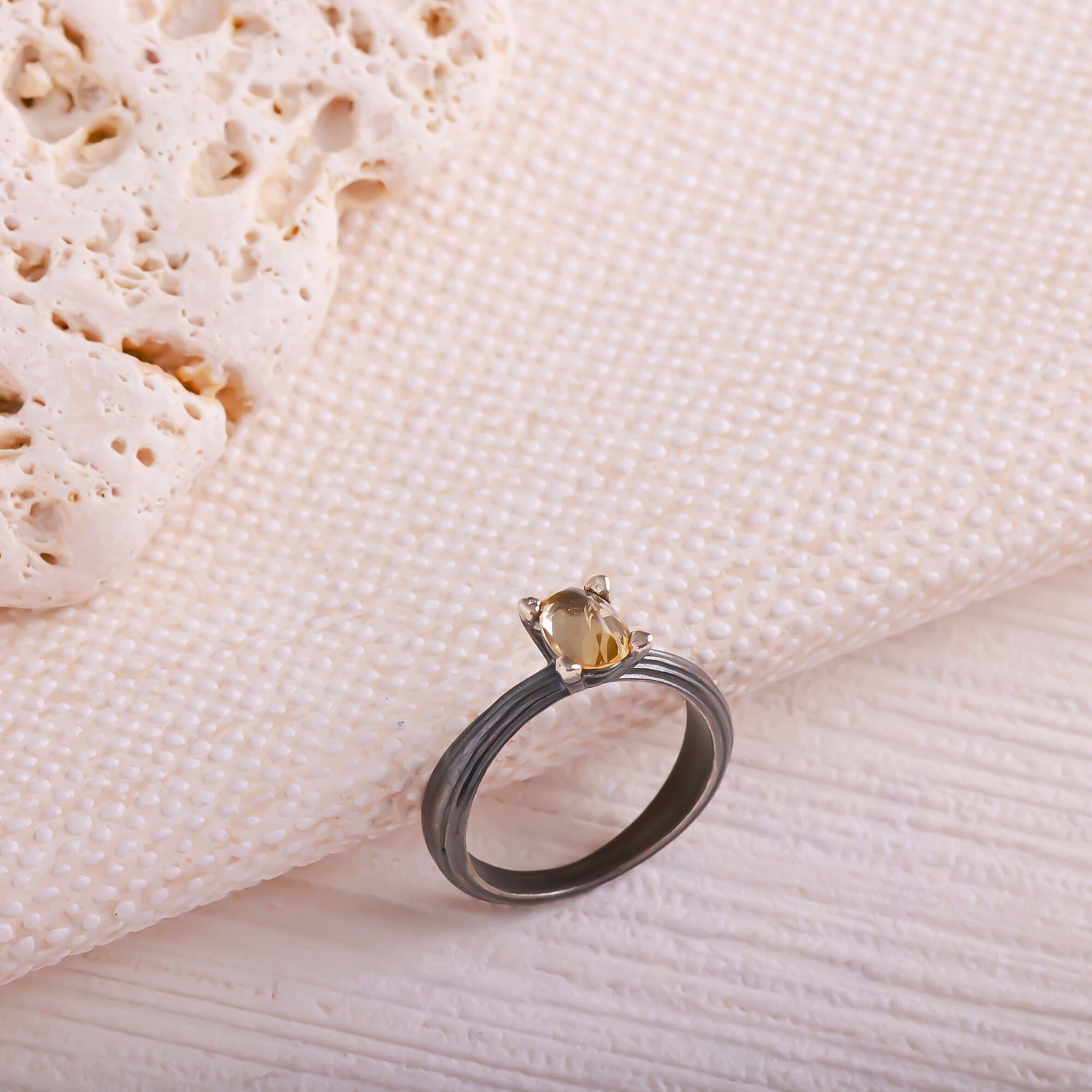 Laboratory Certified Citrine Natural Stone 925 Sterling Silver Ring