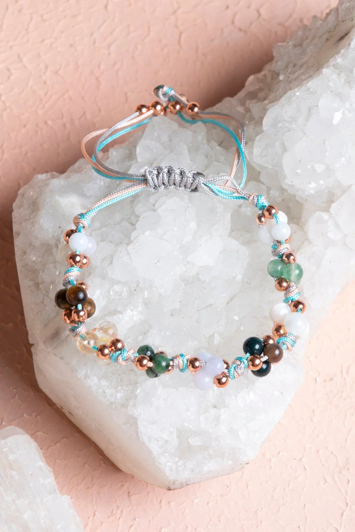 Laboratory Certified Cancer Zodiac Natural Stone Macramé Bracelet