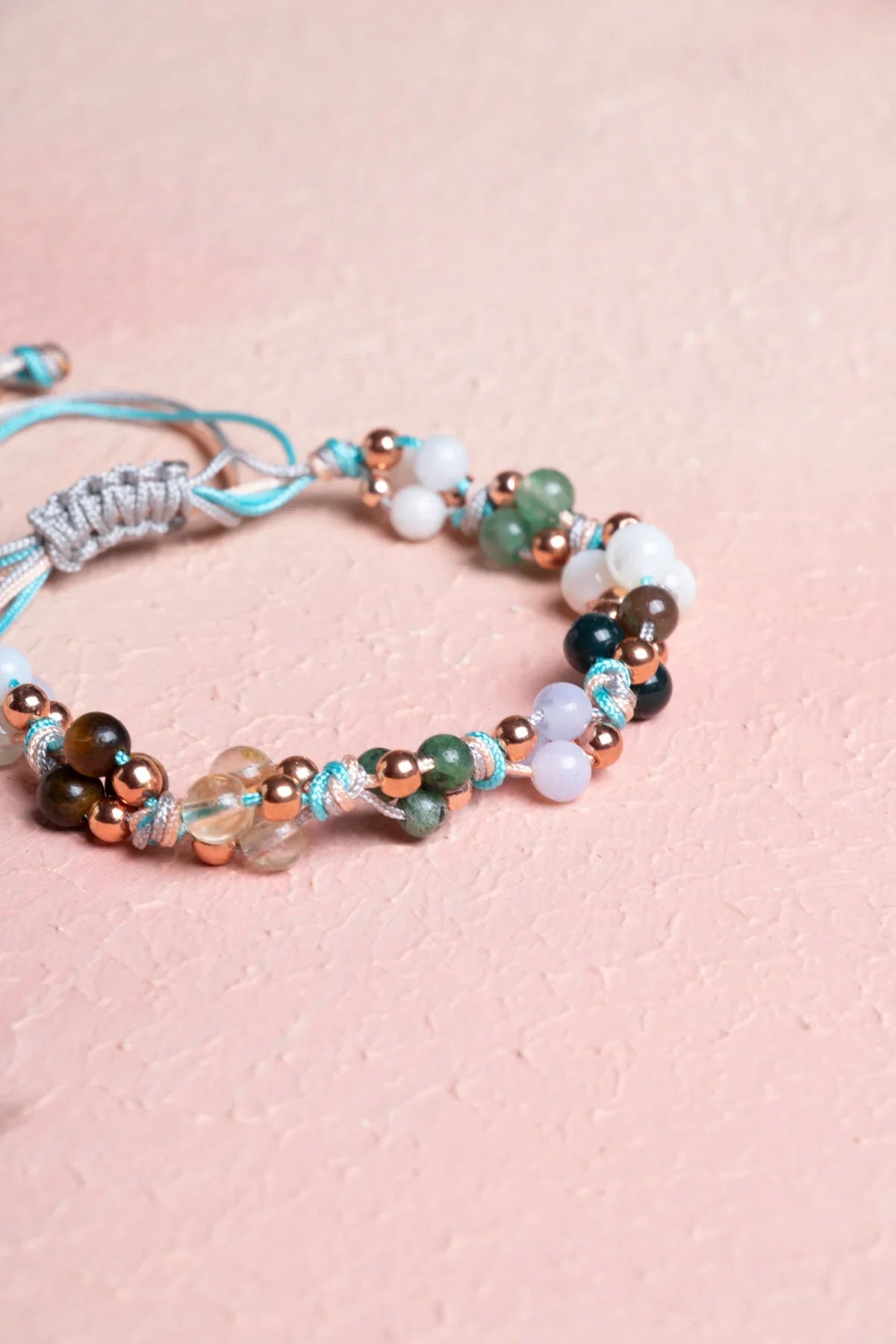 Laboratory Certified Cancer Zodiac Natural Stone Macramé Bracelet