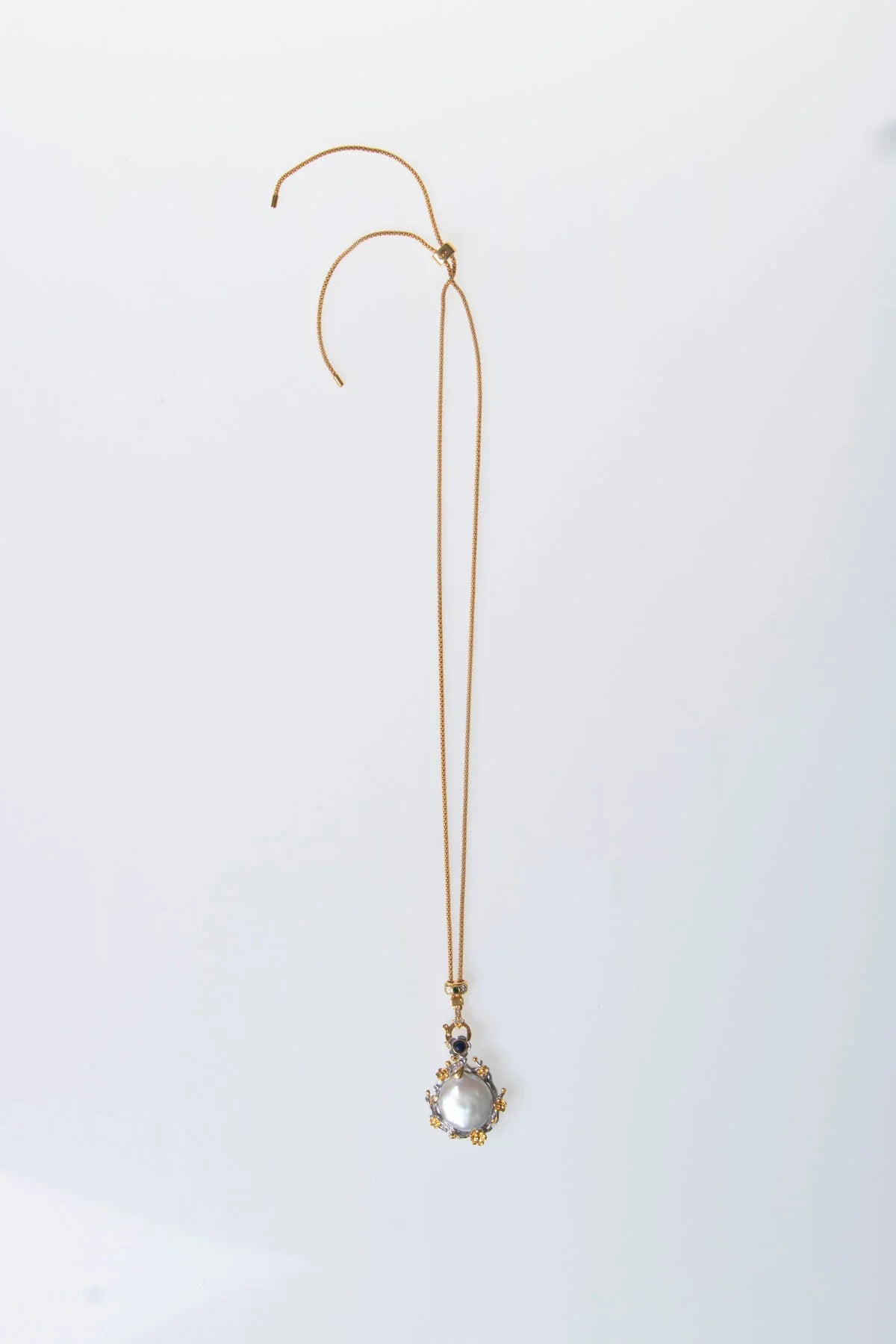 Laboratory Certified Baroque Pearl Natural Stone Necklace – Gold Plated Sterling Silver Special Design