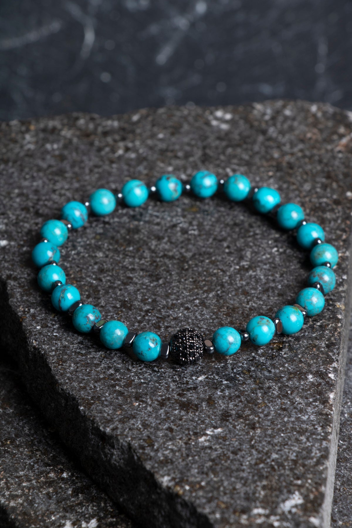 Laboratory Certified Turquoise (Firuze) Natural Stone Bracelet – 6 mm