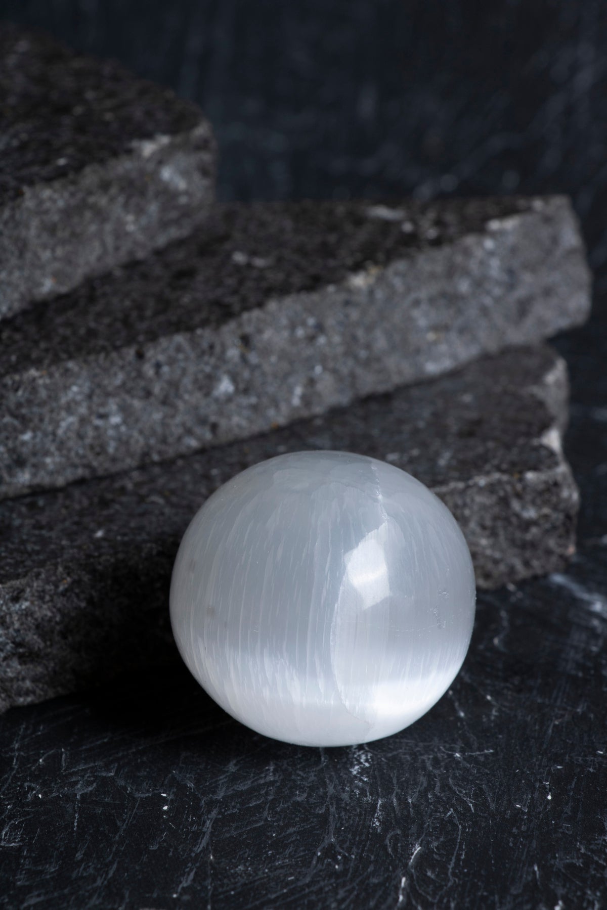 Laboratory Certified Selenite Natural Stone Sphere