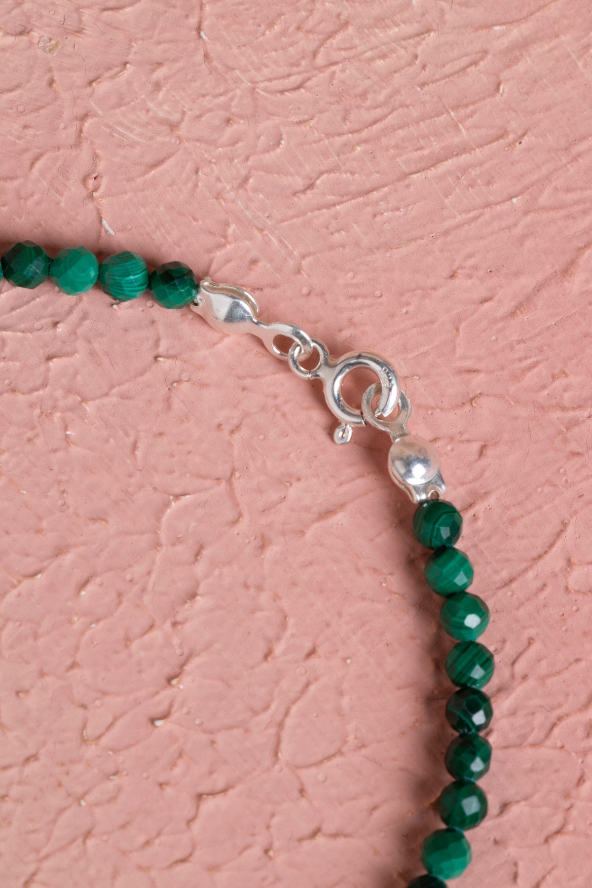 Laboratory Certified Malachite Natural Stone Bracelet with Silver Clasp