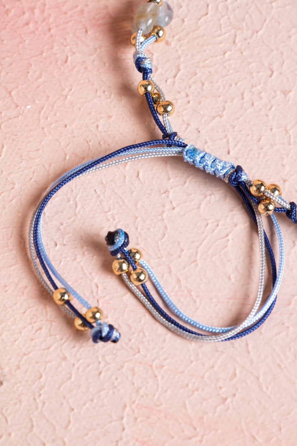 Laboratory Certified Labradorite & Hematite Natural Stone Macramé Bracelet