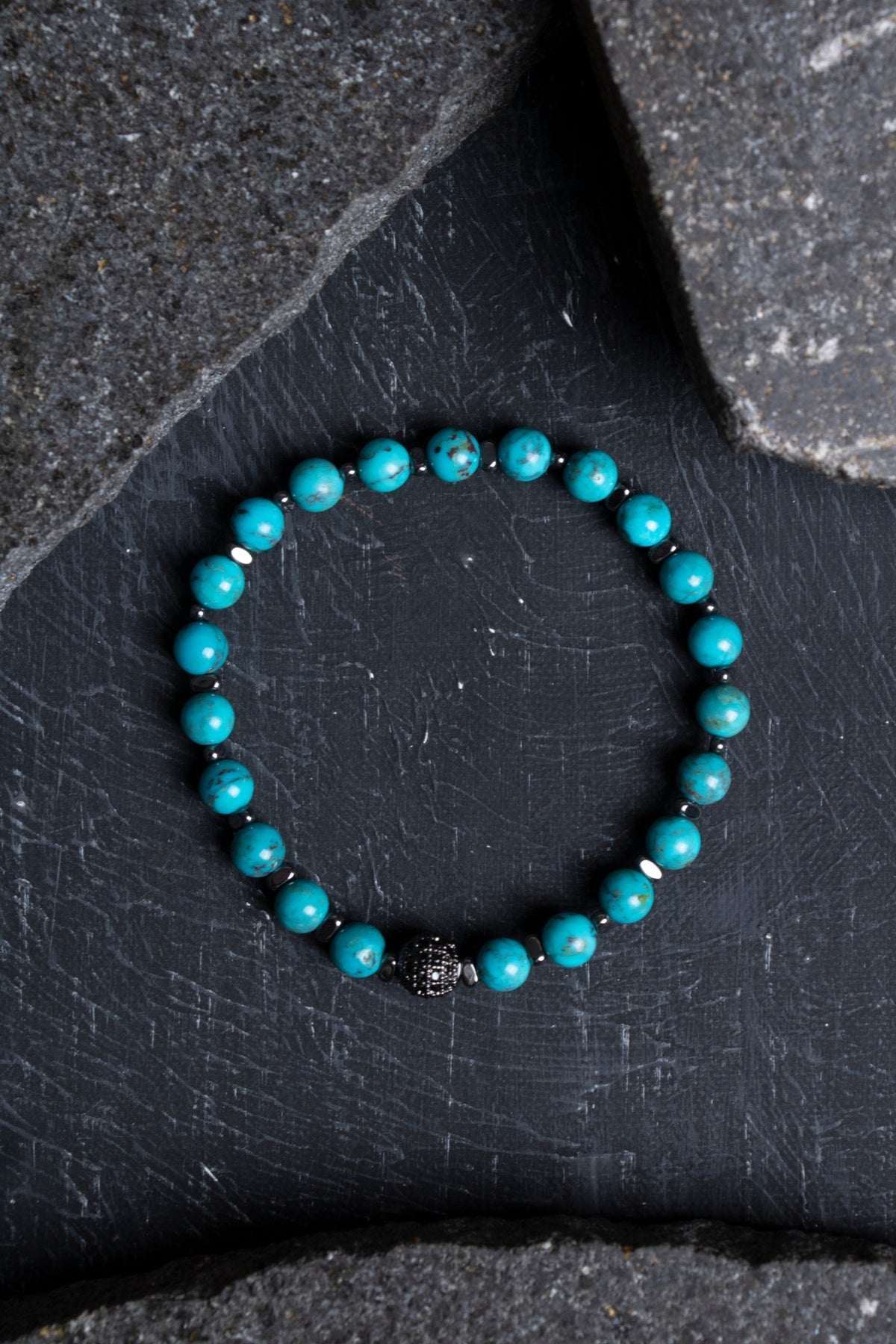 Laboratory Certified Turquoise (Firuze) Natural Stone Bracelet – 6 mm