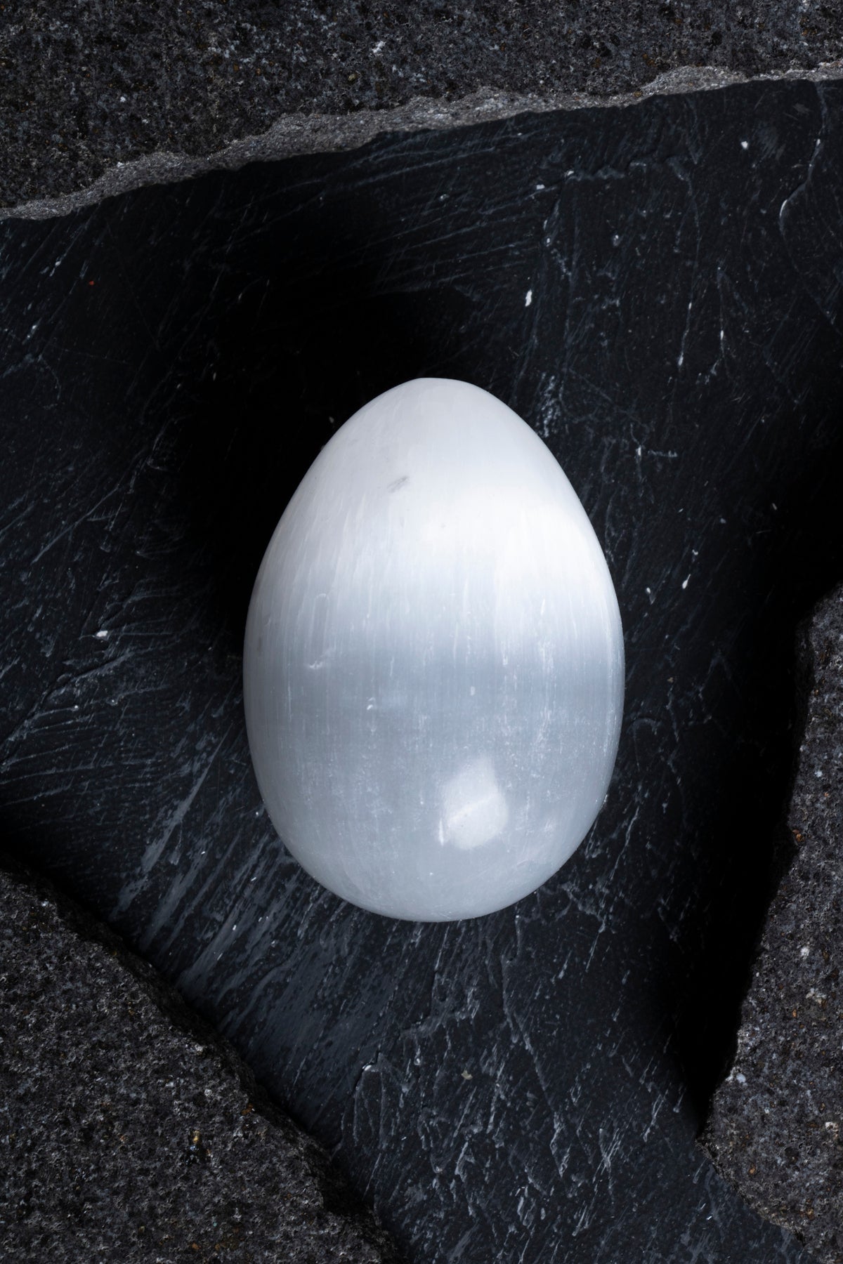 Laboratory Certified Selenite Natural Stone Egg – 6 cm