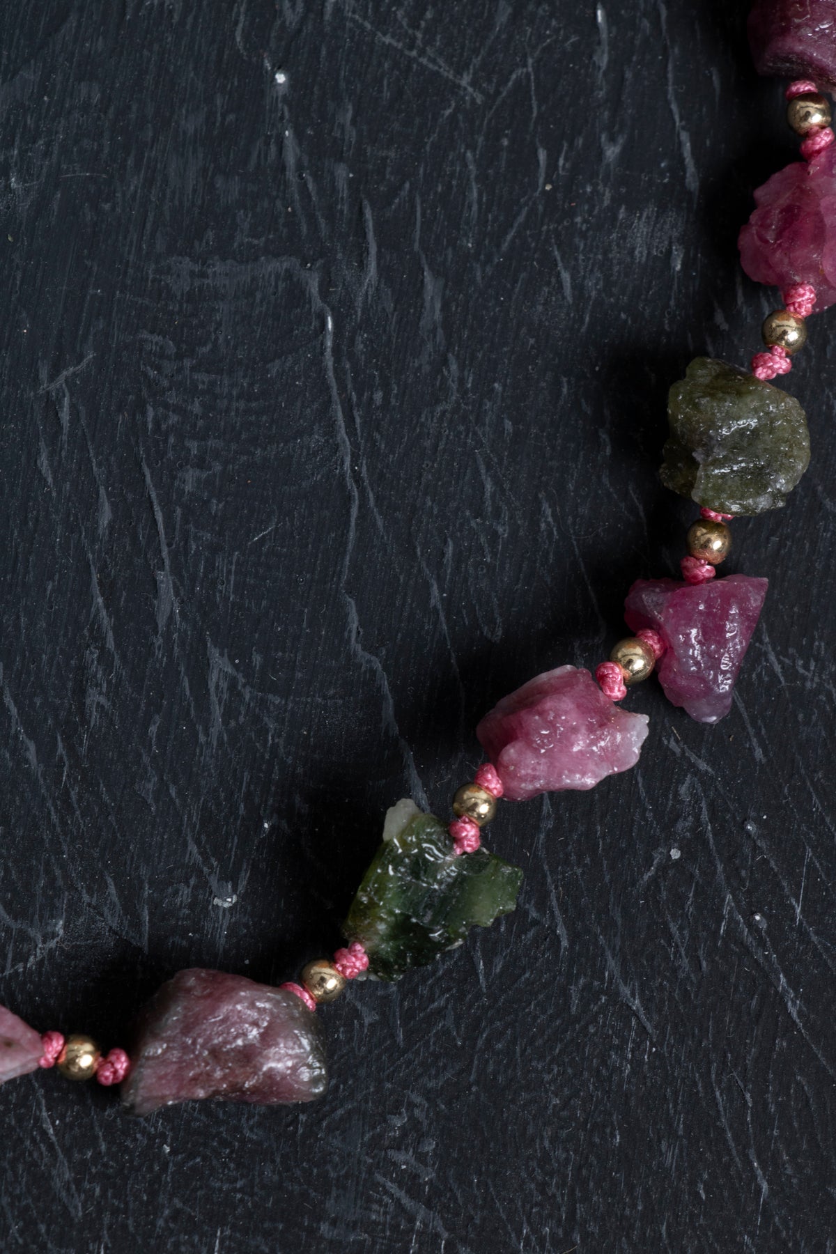 Laboratory Certified Tourmaline & Hematite Natural Stone Necklace