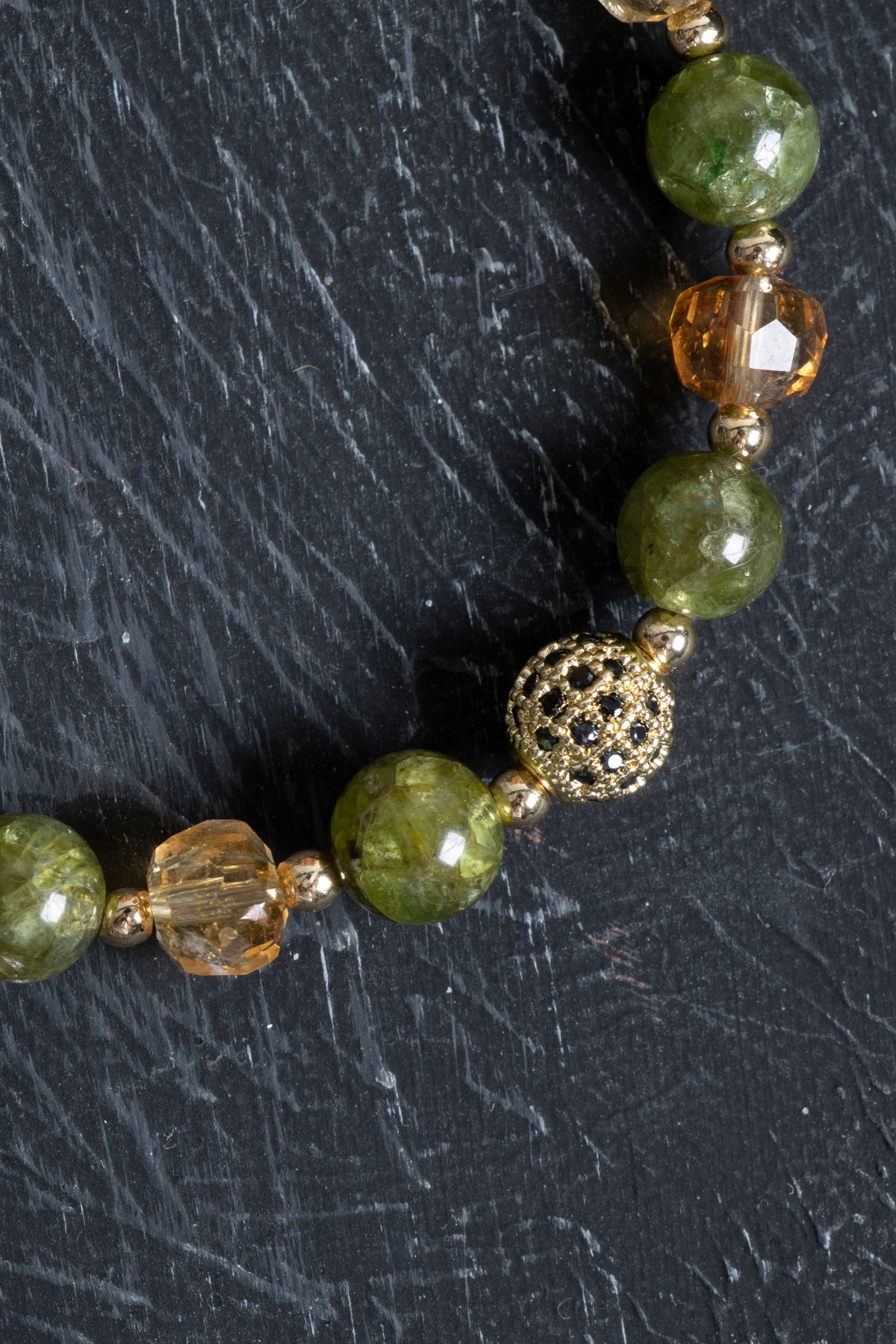 Laboratory Certified Citrine, Peridot (Zebercet) & Hematite Natural Stone Bracelet