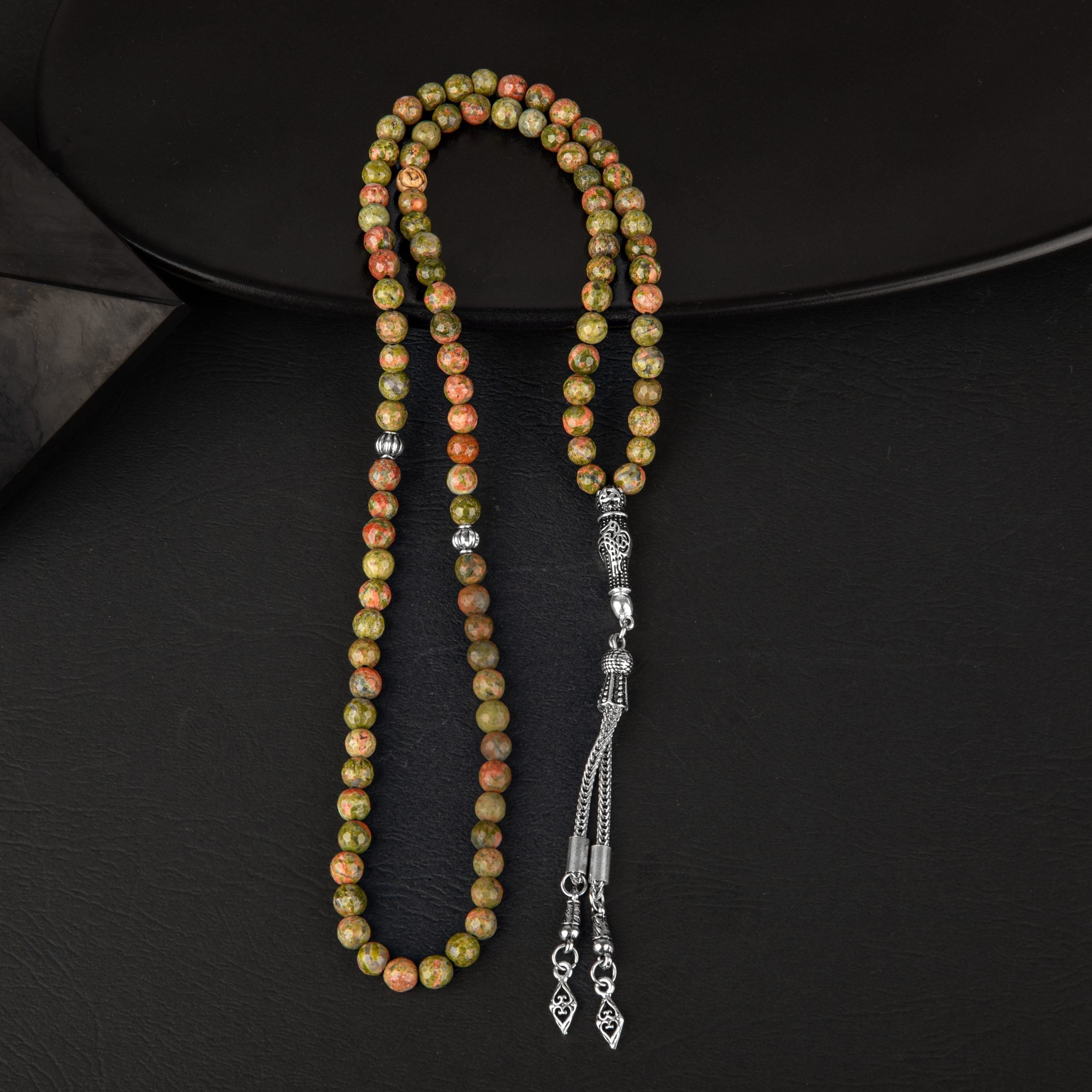 Unakite Natural Gemstone Prayer Beads 99-Bead – 6mm Handcrafted