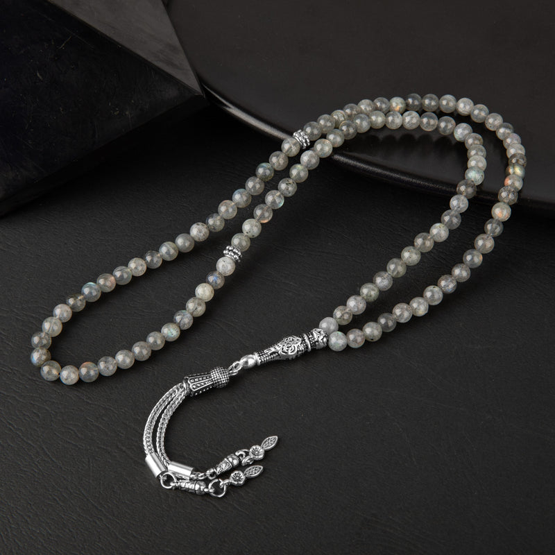 Laboratory Certified Labradorite Natural Gemstone Prayer Beads 99-Bead – 6mm