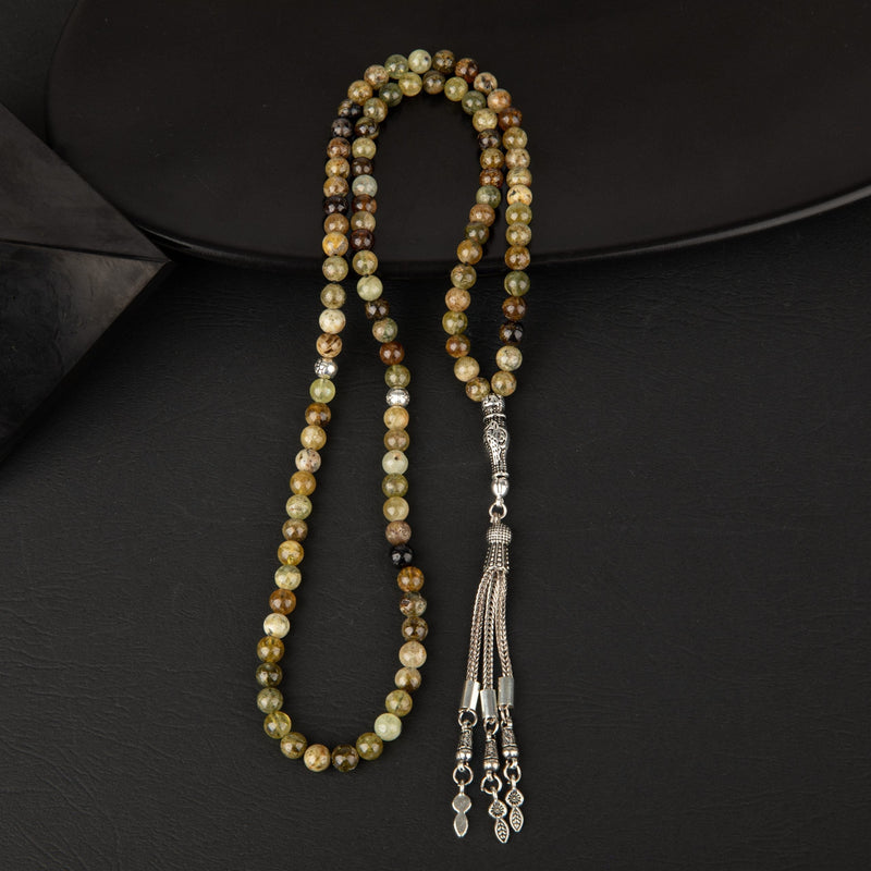 Laboratory Certified Tsavorite Garnet Natural Gemstone Prayer Beads 99-Bead – 6mm