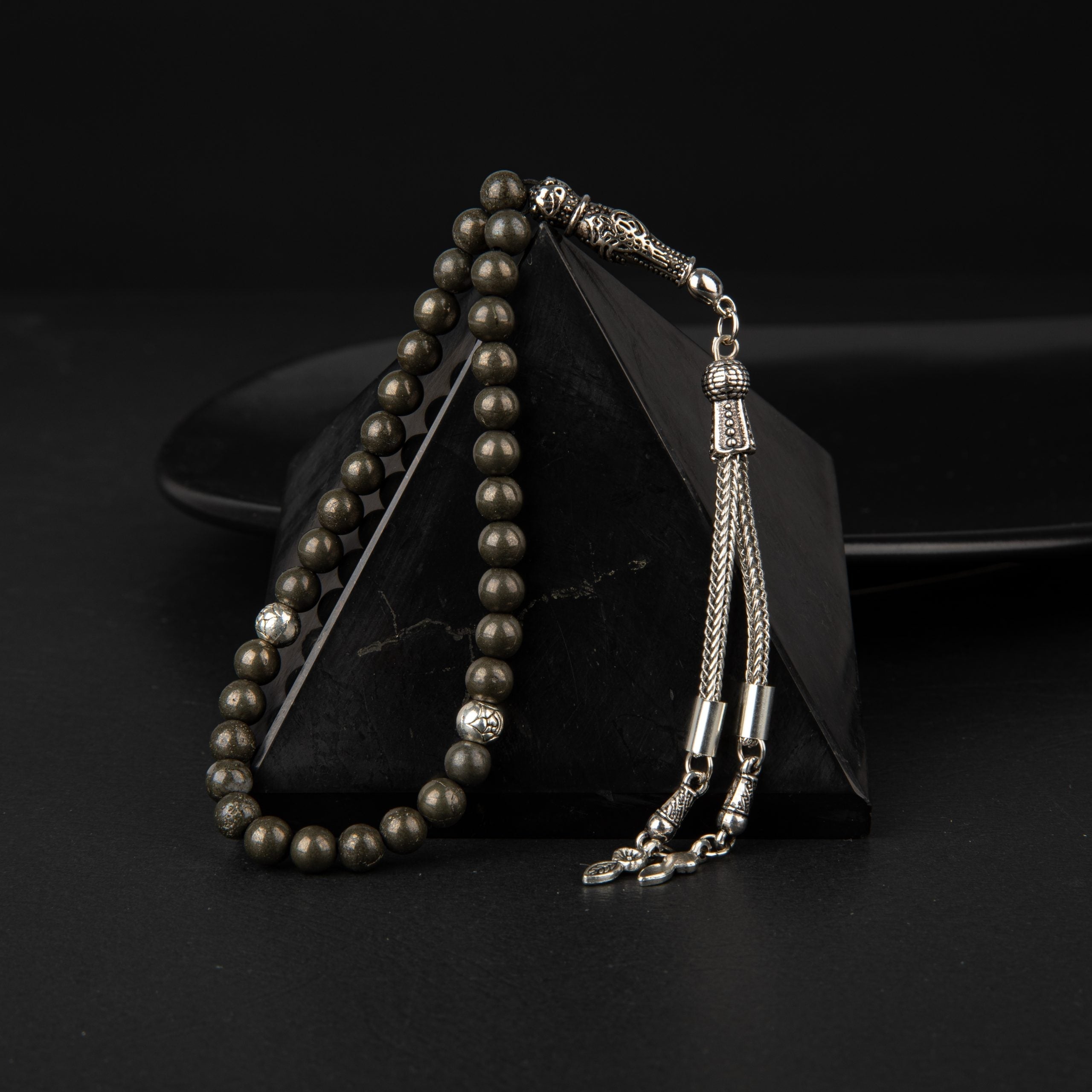 Pyrite Natural Gemstone Prayer Beads 33-Bead – 6mm Handcrafted